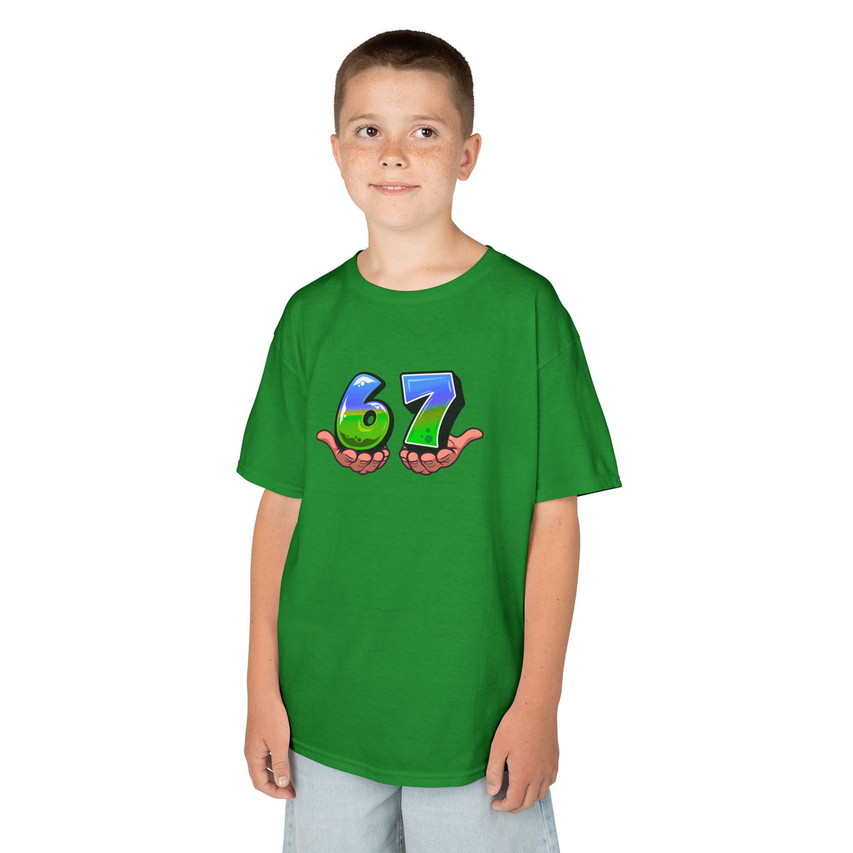 6-7 (blue/green) - Youth / Kids Heavy Cotton™ Tee