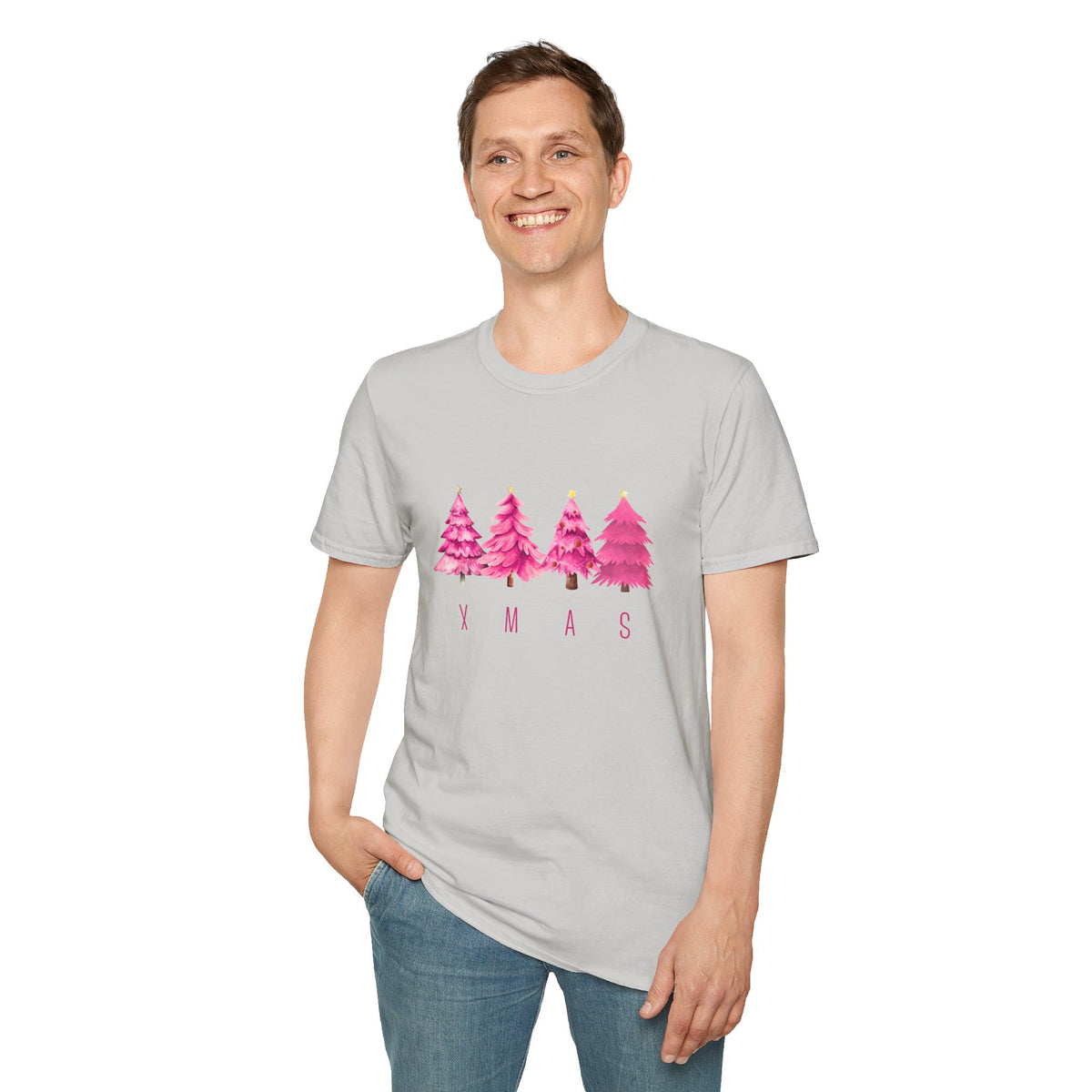 XMAS trees (pink) - Unisex Softstyle T-Shirt