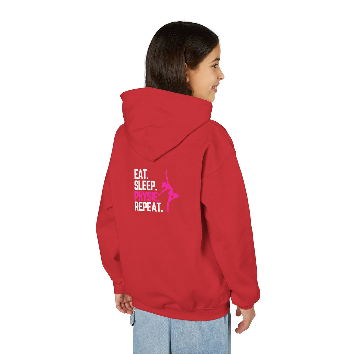 Eat Sleep Physie Repeat (printed on back) - Youth Heavy Blend Hoodie