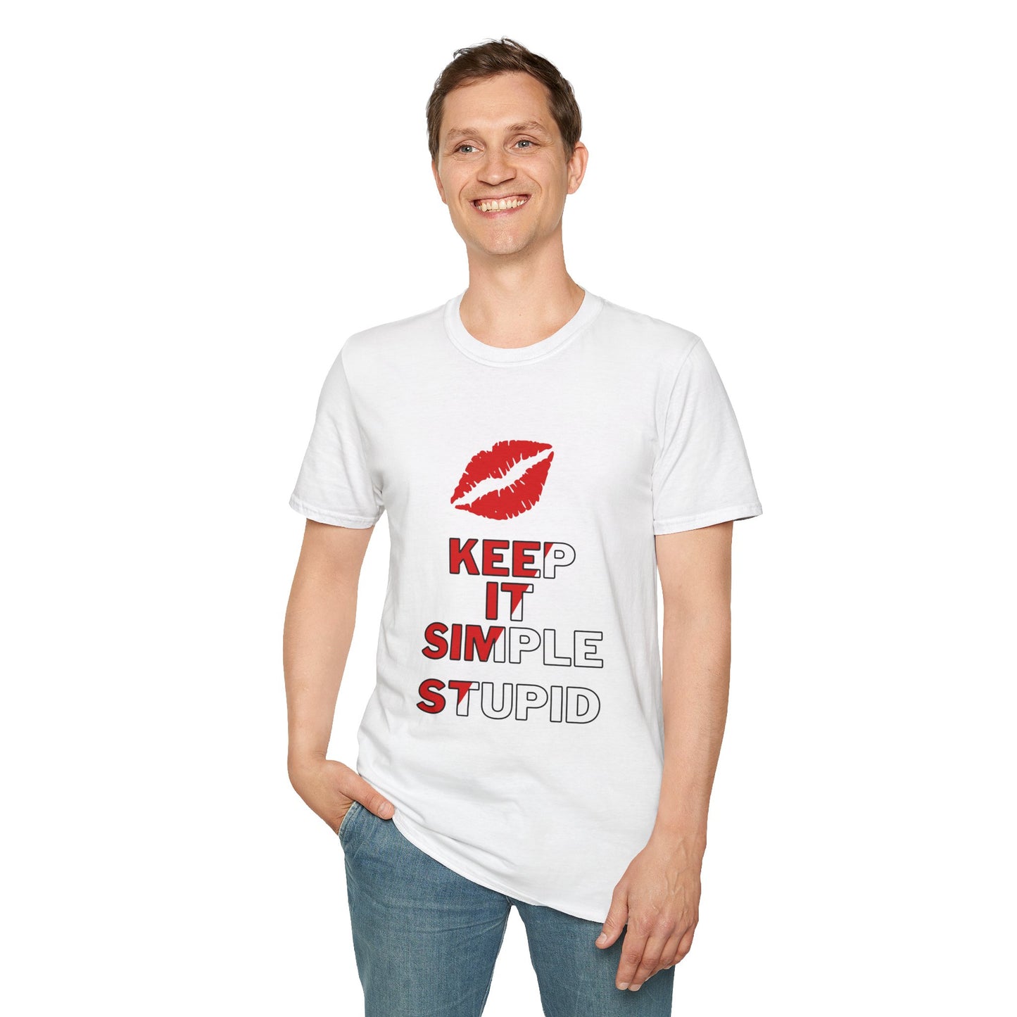 Keep It Simple Stupid KISS - Funny - Unisex Softstyle T-Shirt
