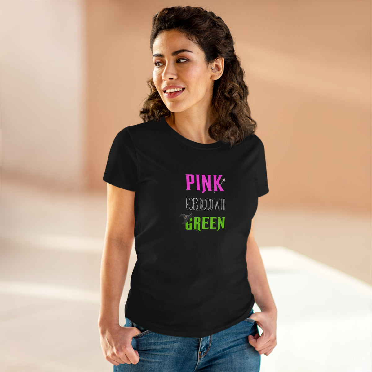Pink goes good with green - Wicked - Women's Midweight Cotton Tee