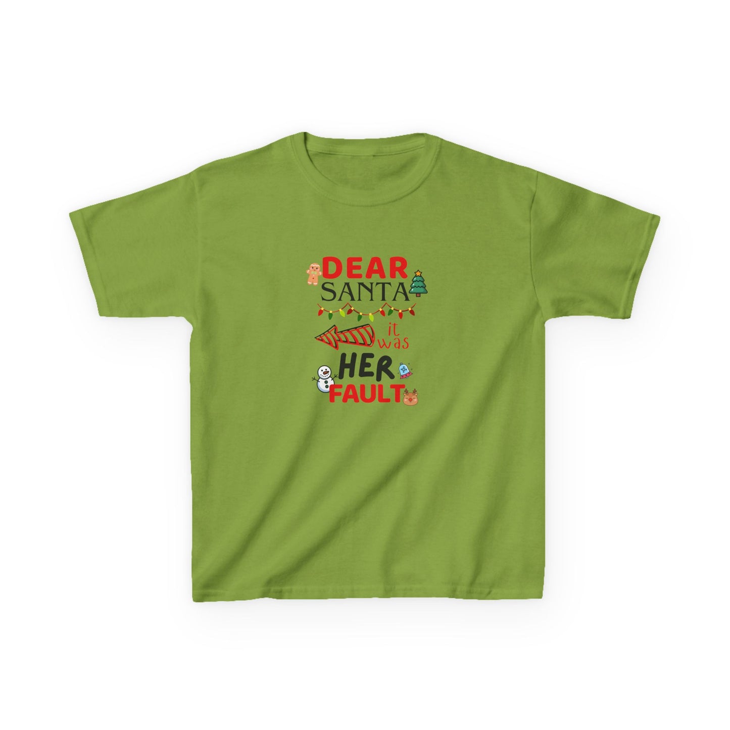 Dear Santa, it was Her Fault - Youth/Kids Heavy Cotton Tee