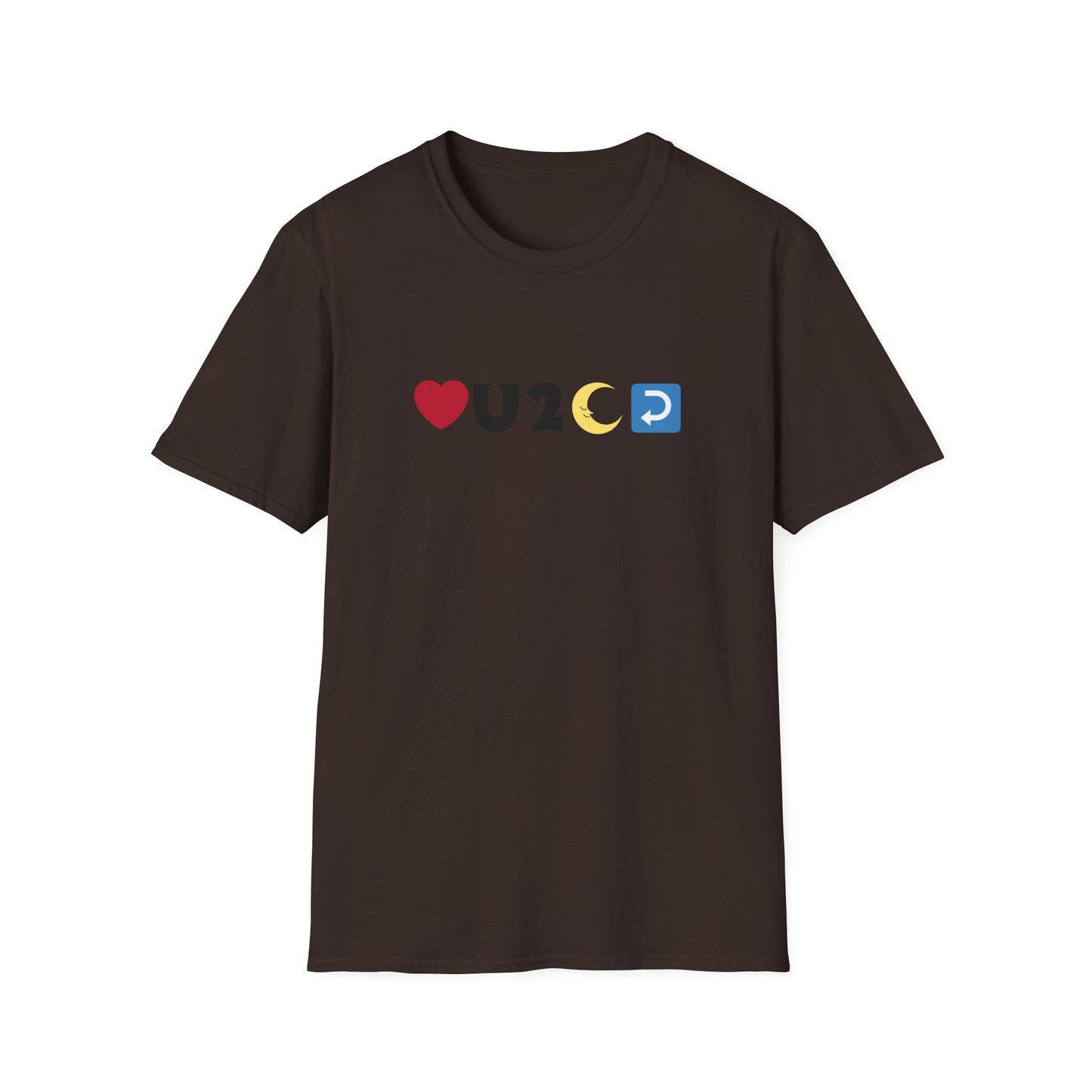 Love you to the moon and back emoji - Unisex Softstyle T-Shirt