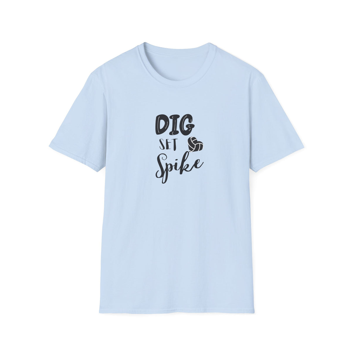 Dig Set Spike (heart ball) - Unisex Softstyle T-Shirt