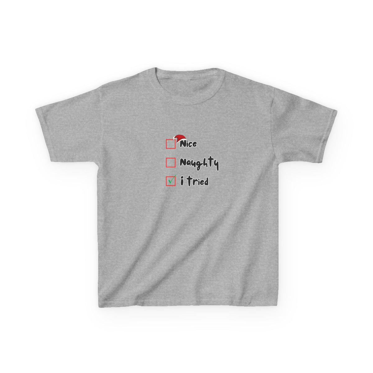 Nice, Naughty, I Tried - Youth/Kids Heavy Cotton Tee
