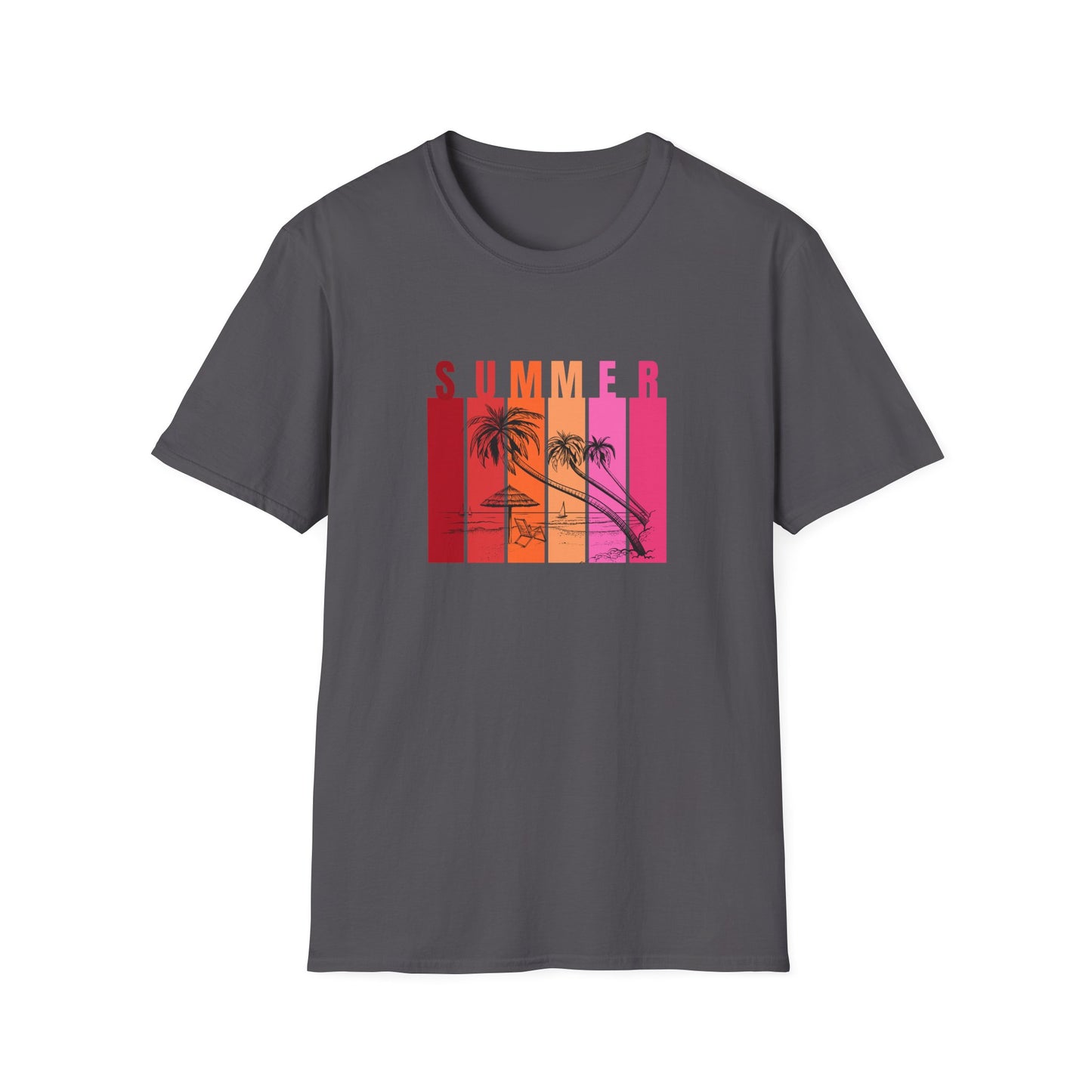 Summer (red bars) - Unisex Softstyle T-Shirt