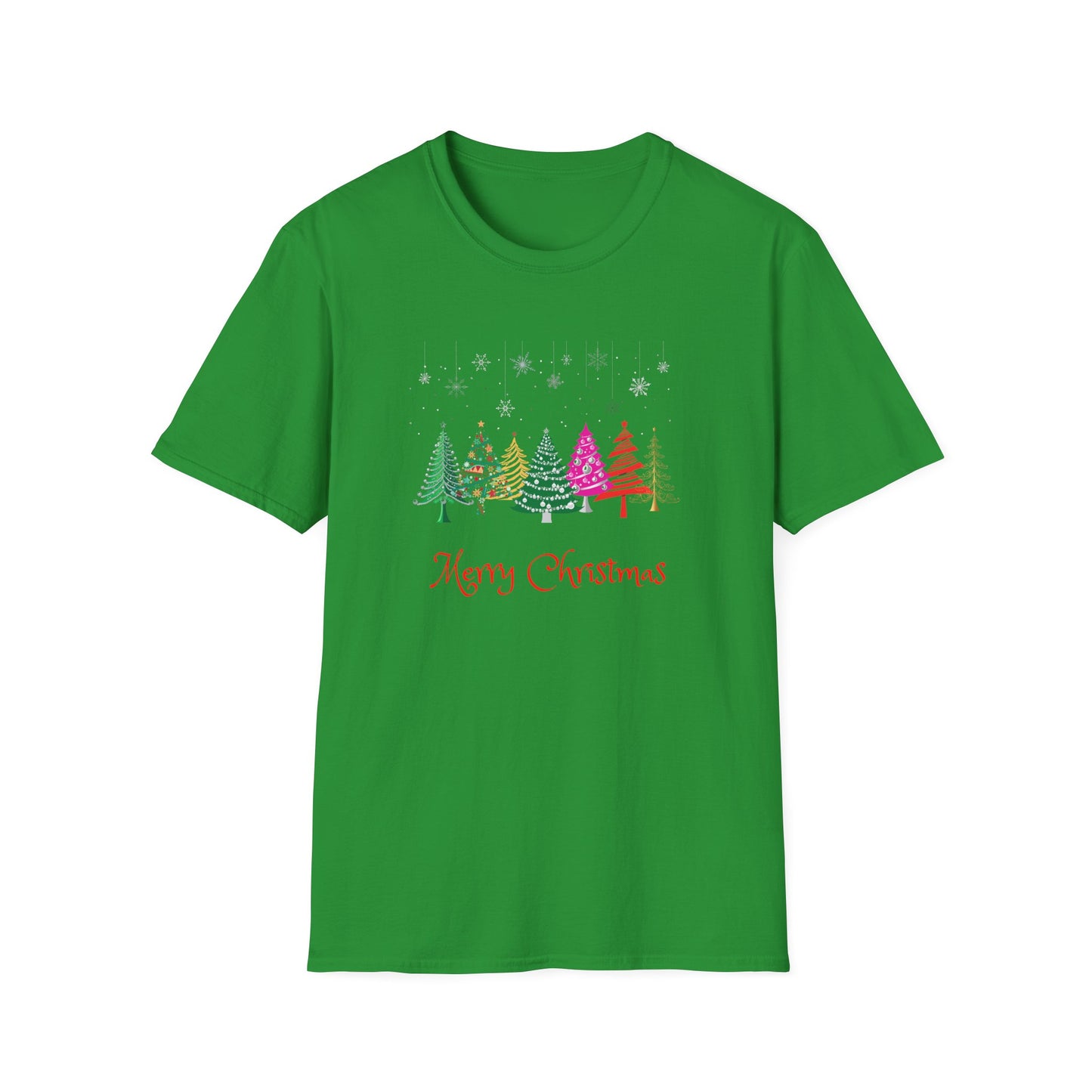 Colourful Christmas Trees - Unisex Softstyle T-Shirt