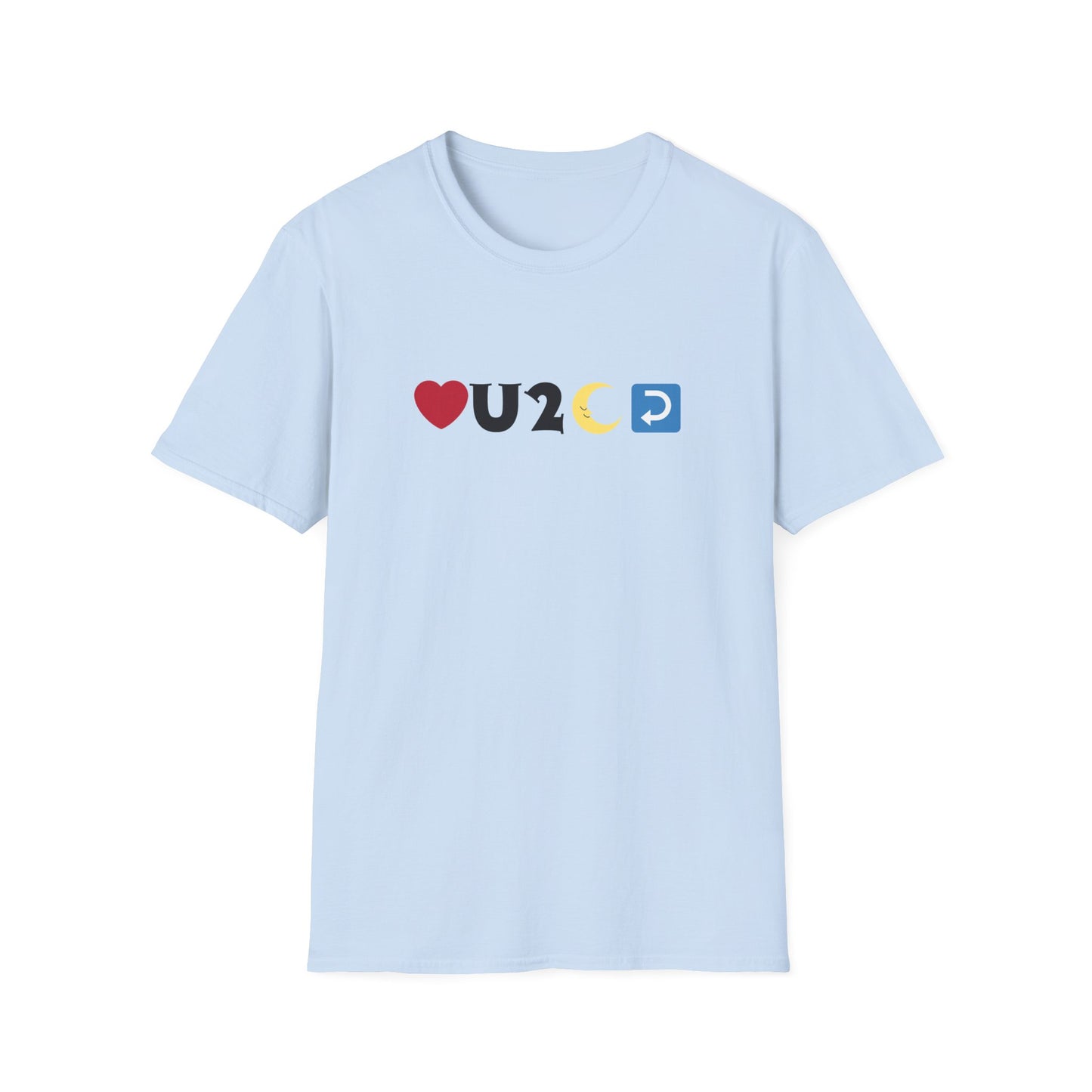 Love you to the moon and back emoji - Unisex Softstyle T-Shirt