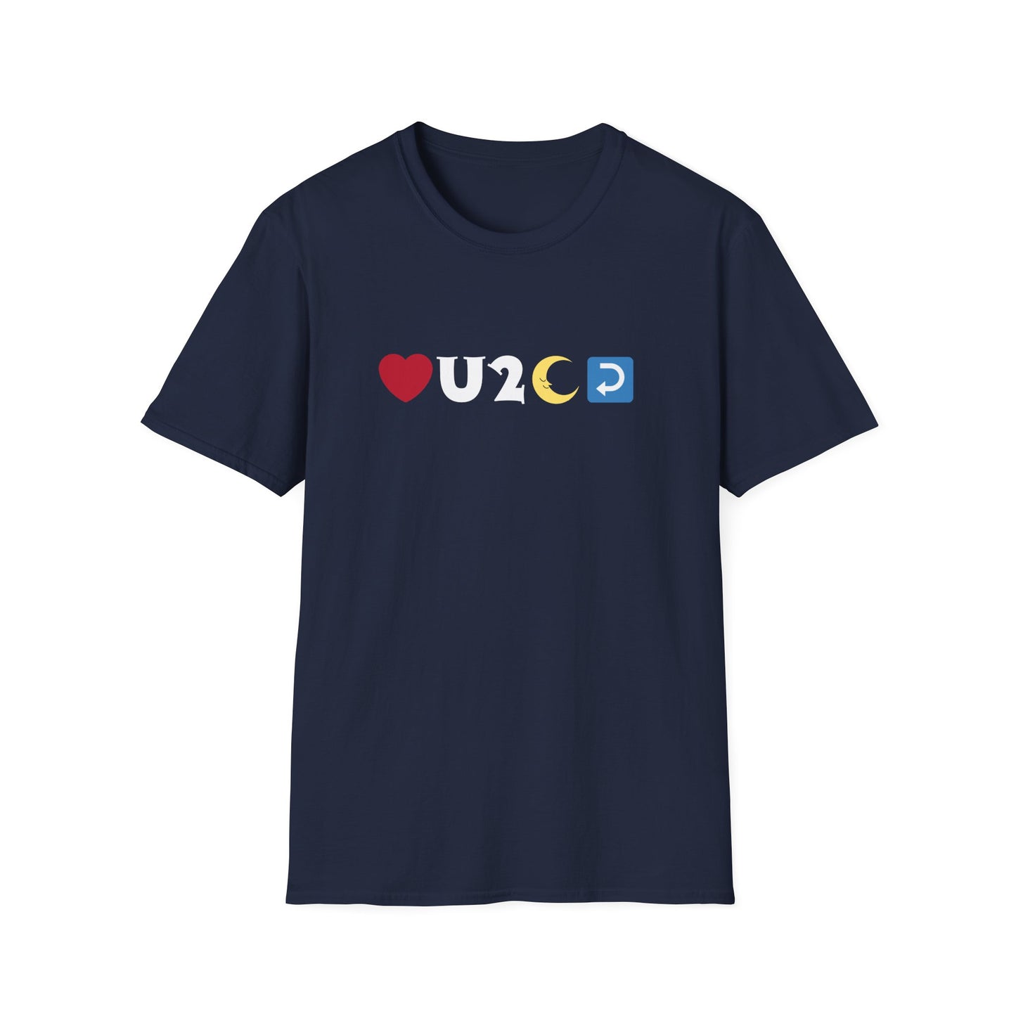 Love you to the moon and back emoji - Unisex Softstyle T-Shirt
