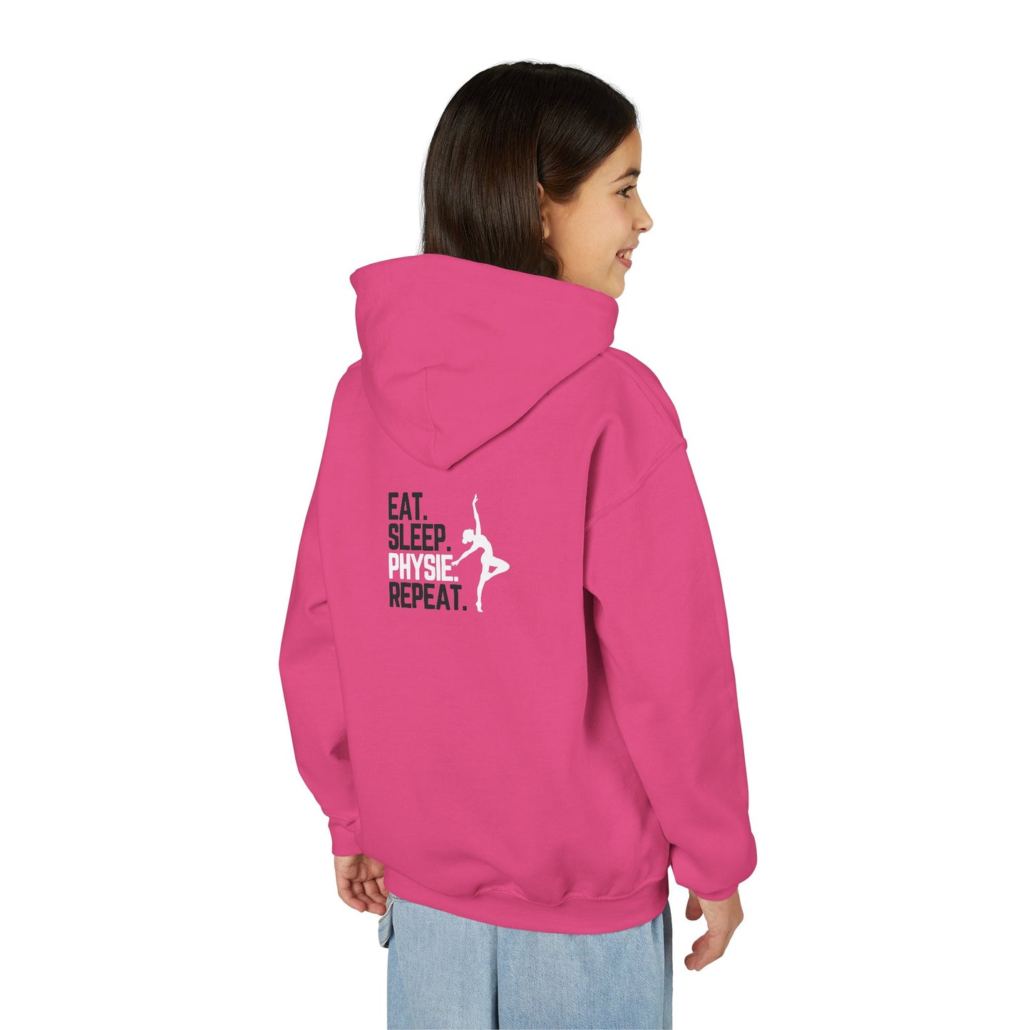 Eat Sleep Physie Repeat (printed on back) - Youth Heavy Blend Hoodie