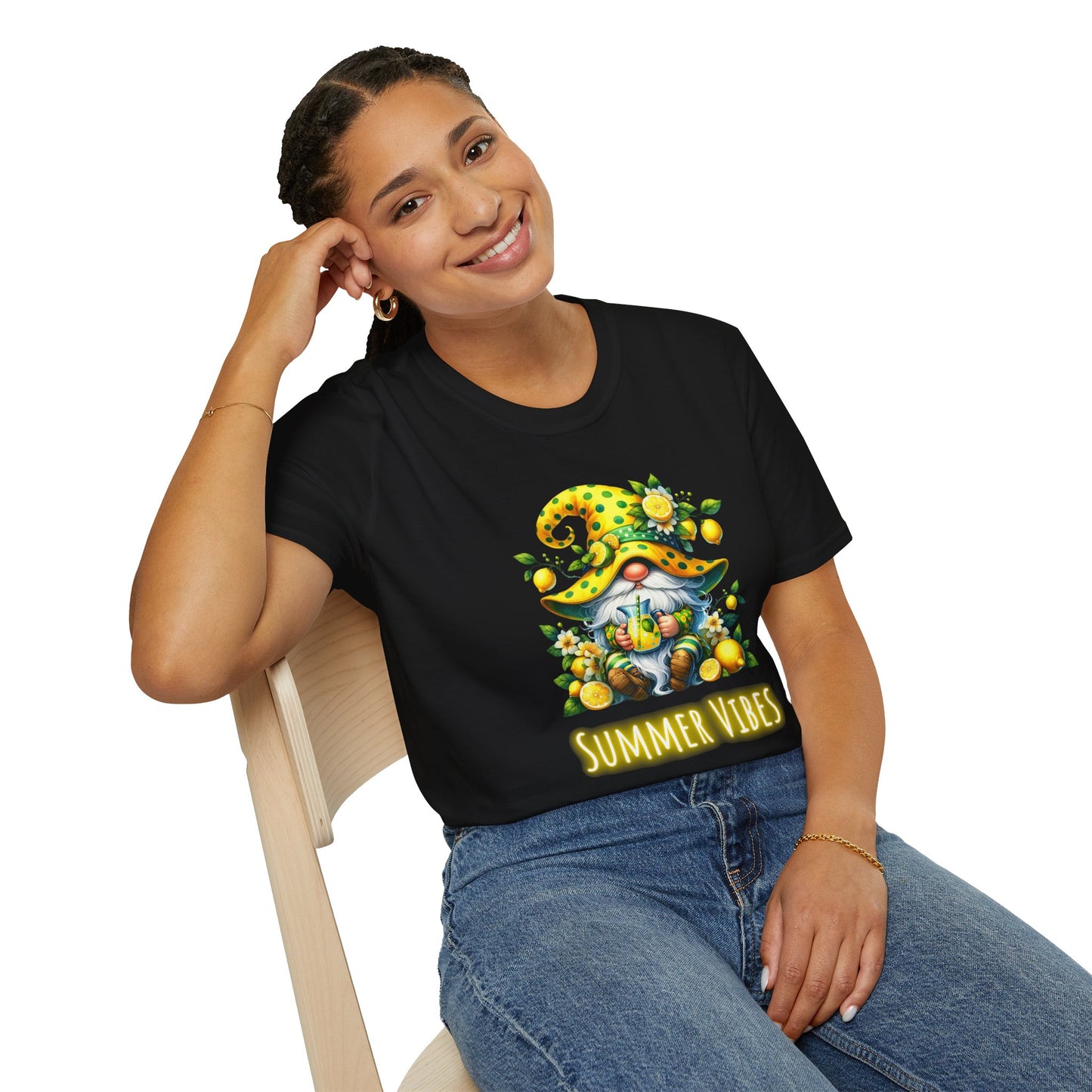 Summer Vibes Lemonade Gnome - Unisex Softstyle T-Shirt