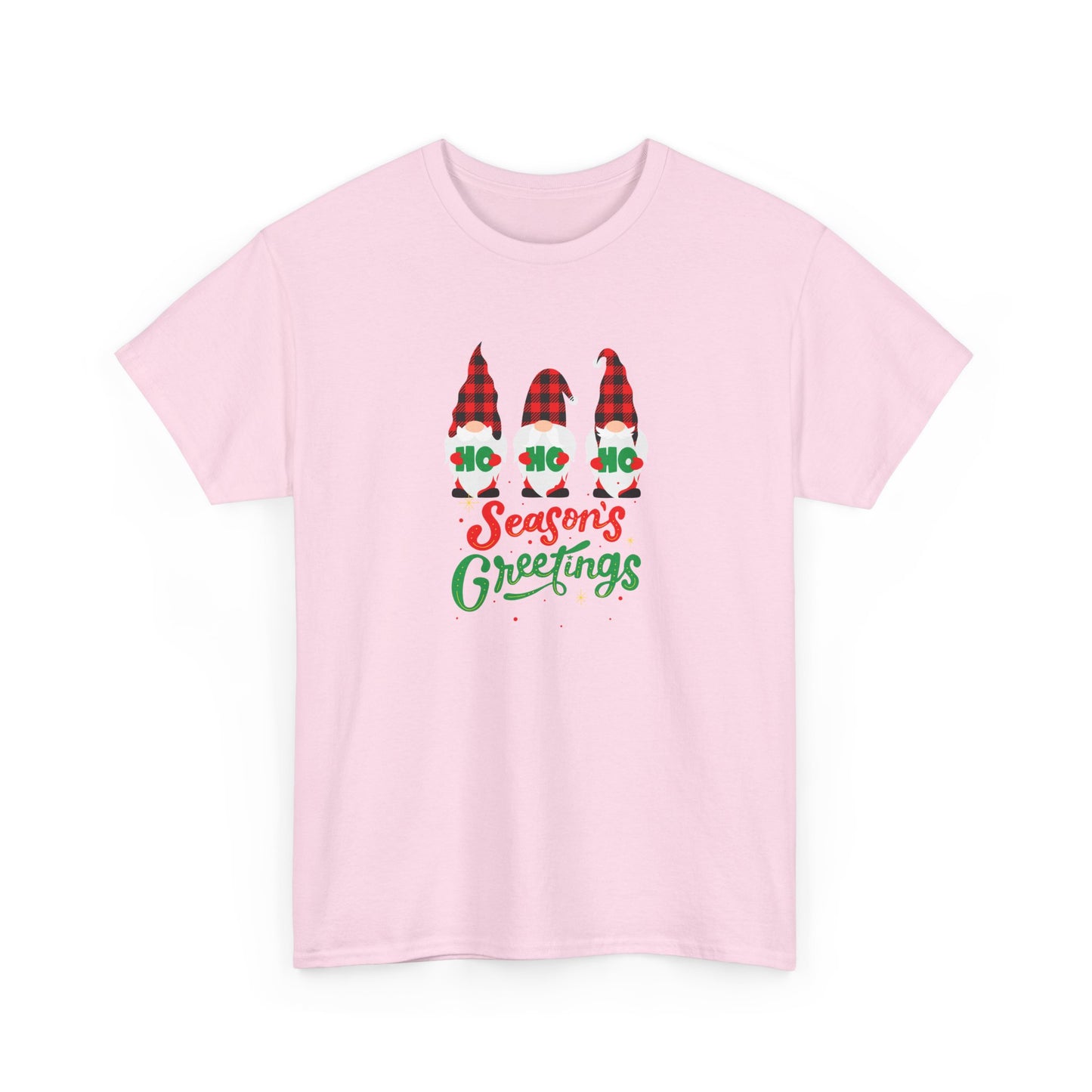 3 Gnomes Seasons Greetings Christmas - Unisex Heavy Cotton Tee