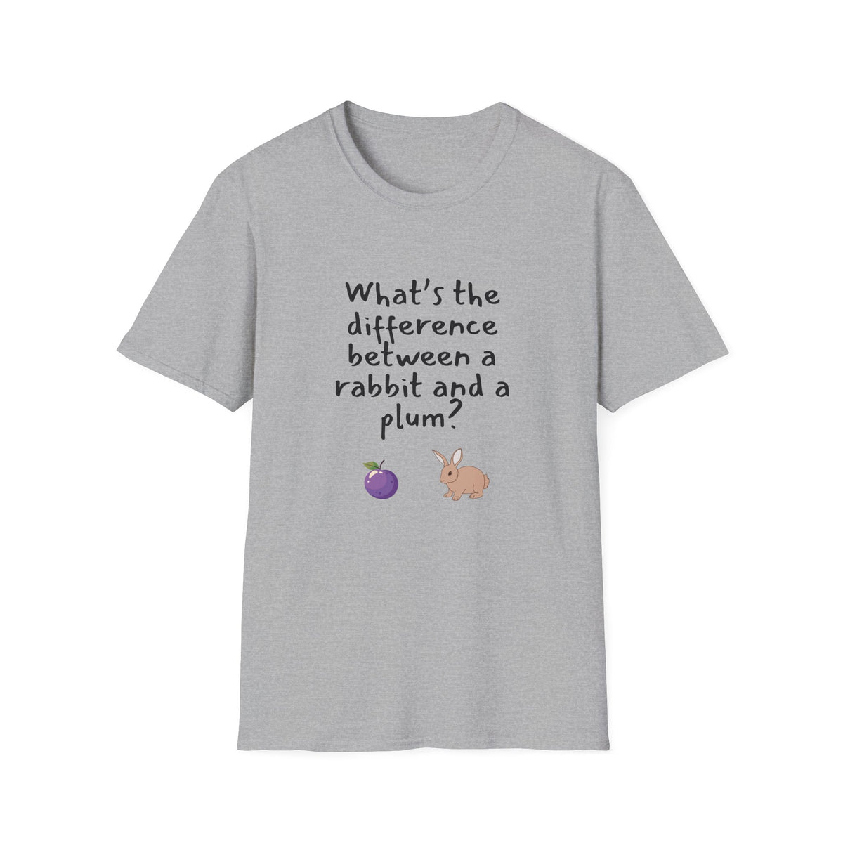 Difference between a Plum and a Rabbit? - Funny - Unisex Softstyle T-Shirt