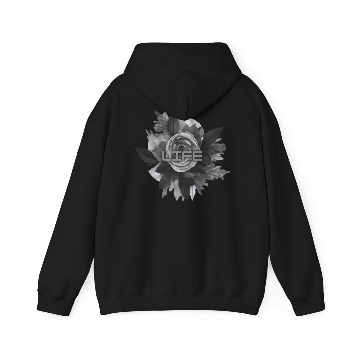 Life (printed on back) - Statement Graphic - Unisex Heavy Blend™ Hooded Sweatshirt