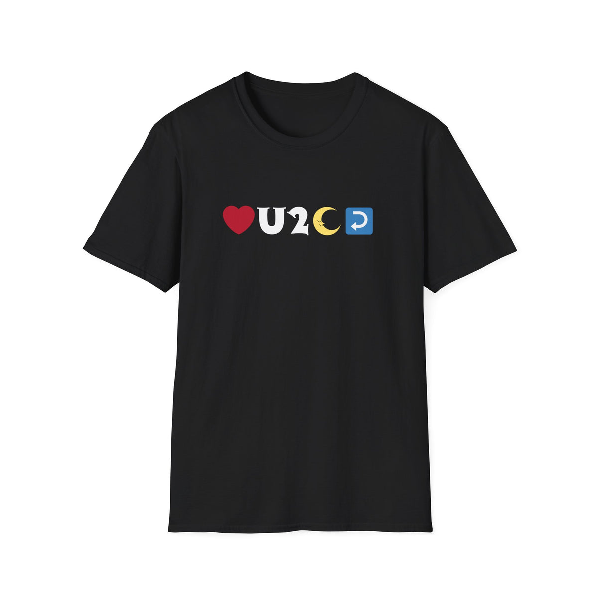 Love you to the moon and back emoji - Unisex Softstyle T-Shirt