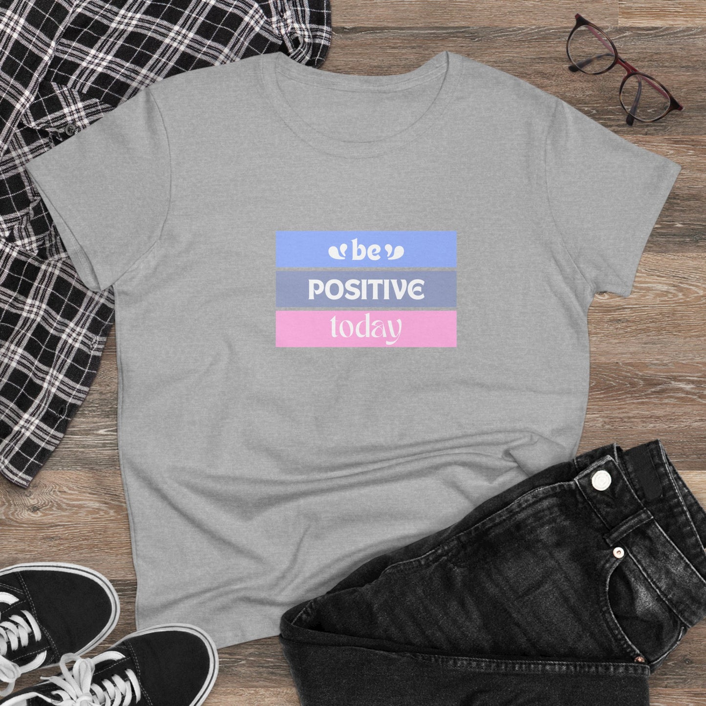 Be positive today (pastel) - Women's Midweight Cotton Tee