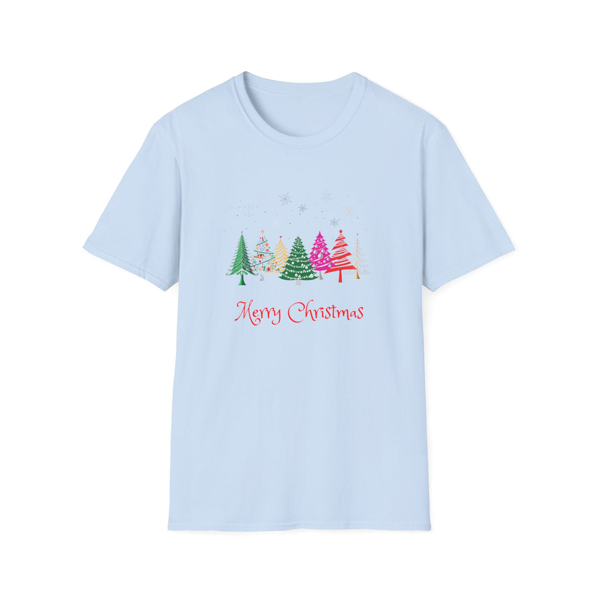 Colourful Christmas Trees - Unisex Softstyle T-Shirt