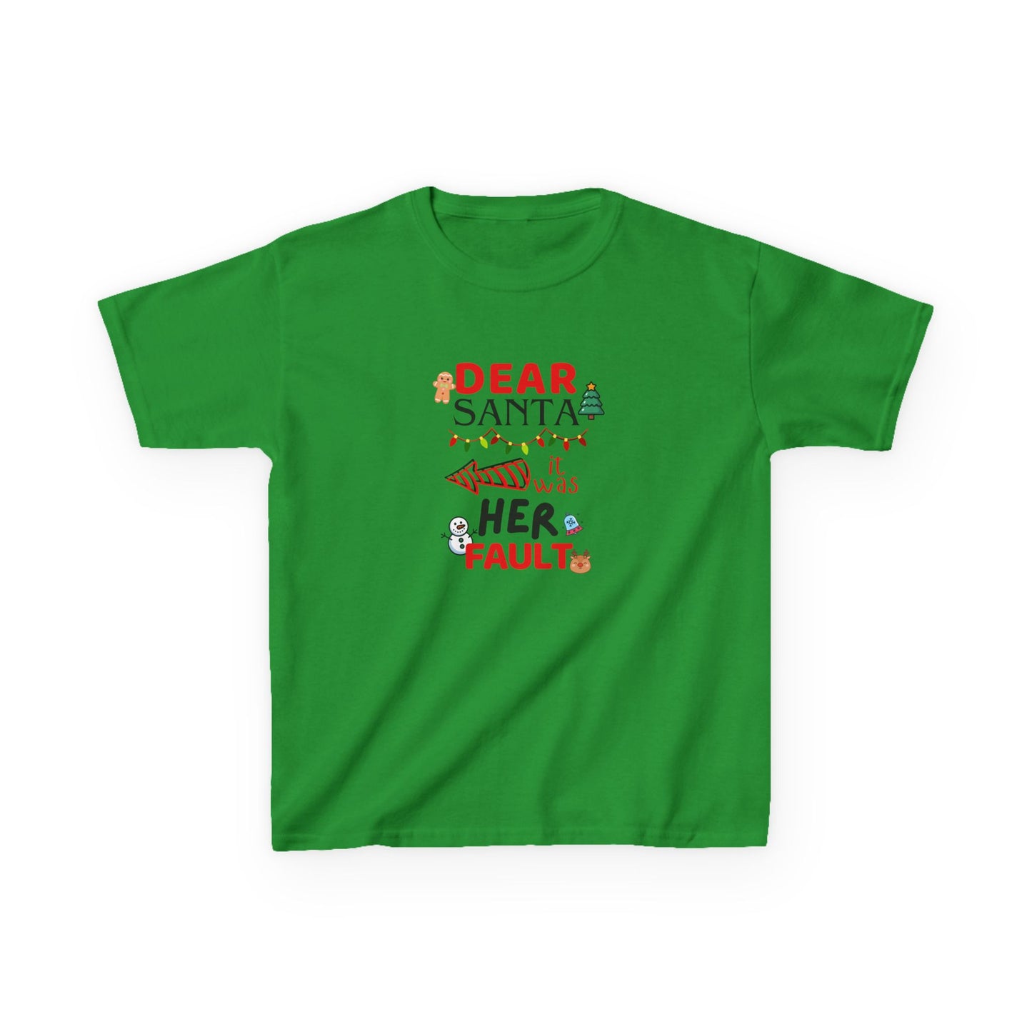Dear Santa, it was Her Fault - Youth/Kids Heavy Cotton Tee