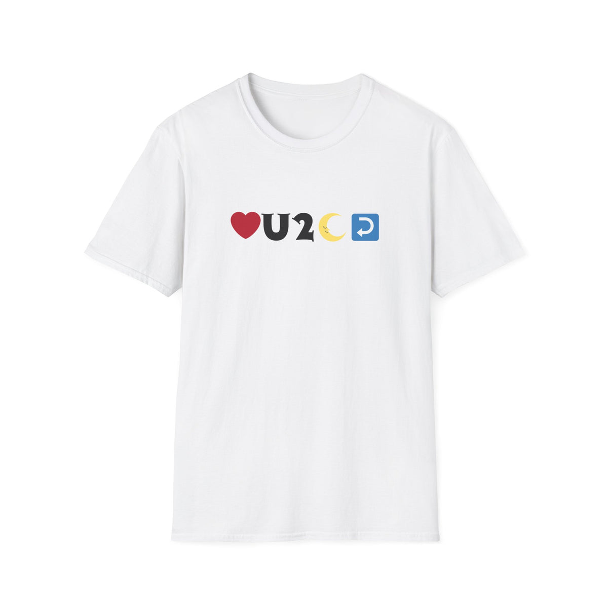 Love you to the moon and back emoji - Unisex Softstyle T-Shirt