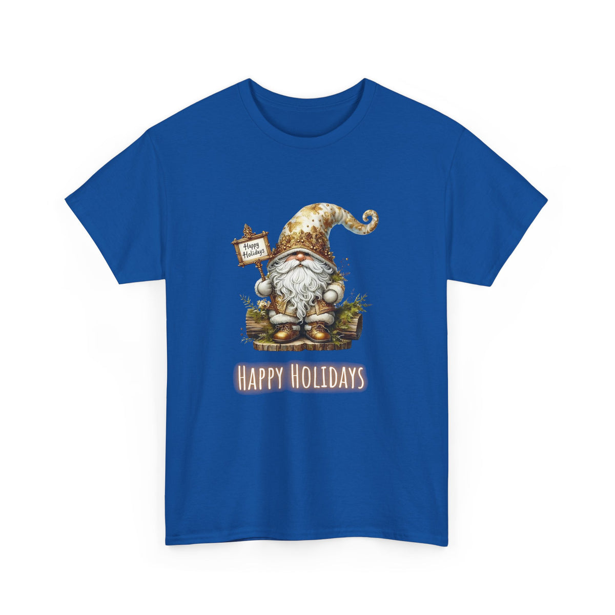 Happy Holidays Gold Gnome - Unisex Heavy Cotton Tee