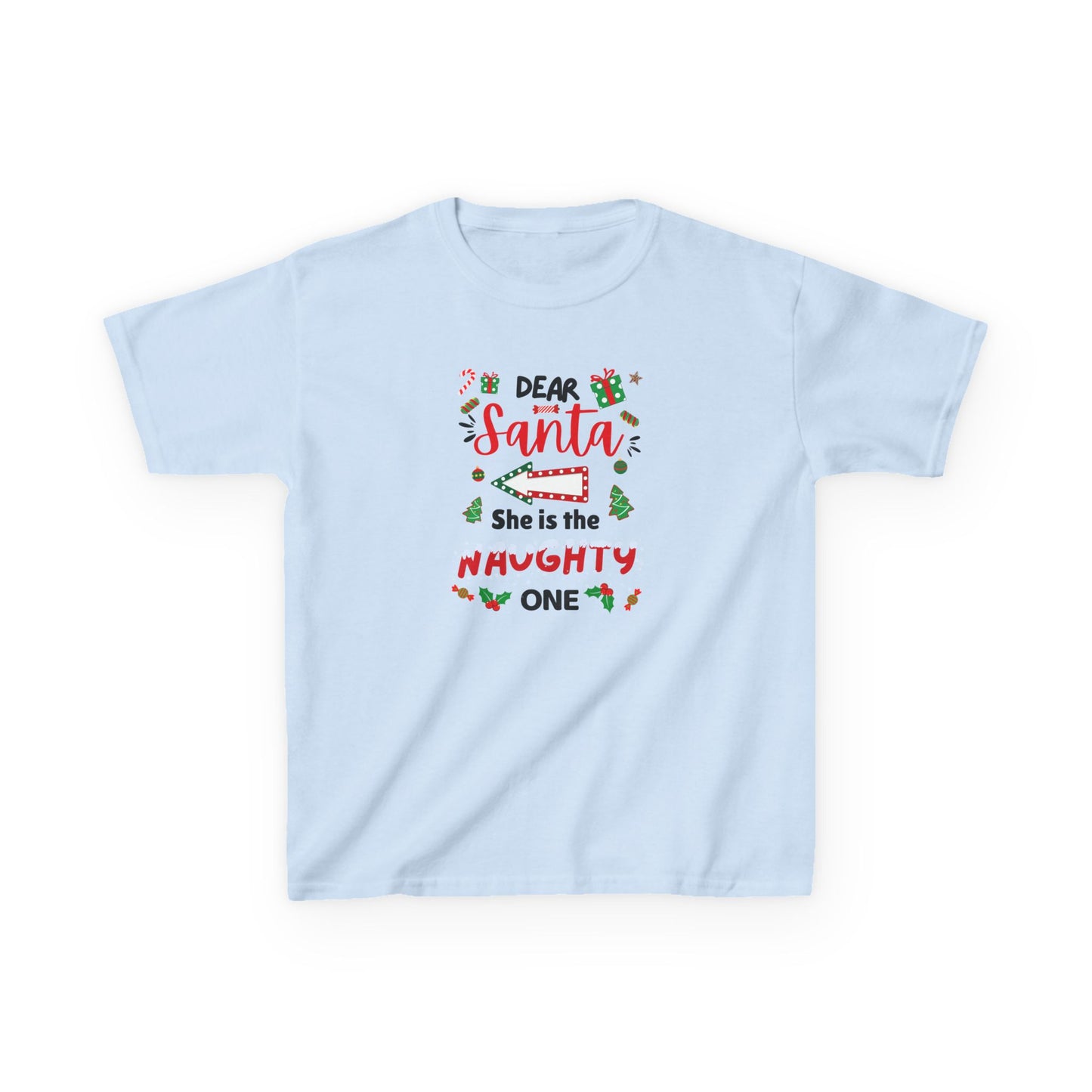 Dear Santa, She is the Naughty One - Youth/Kids Heavy Cotton Tee