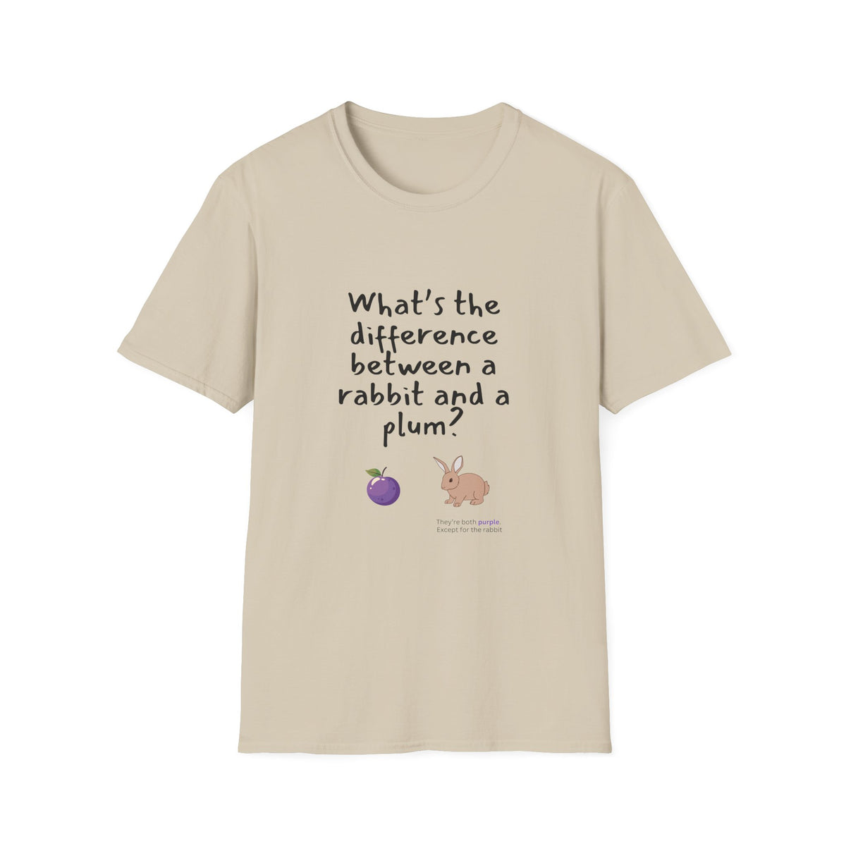 Rabbit and Plum joke - Unisex Softstyle T-Shirt