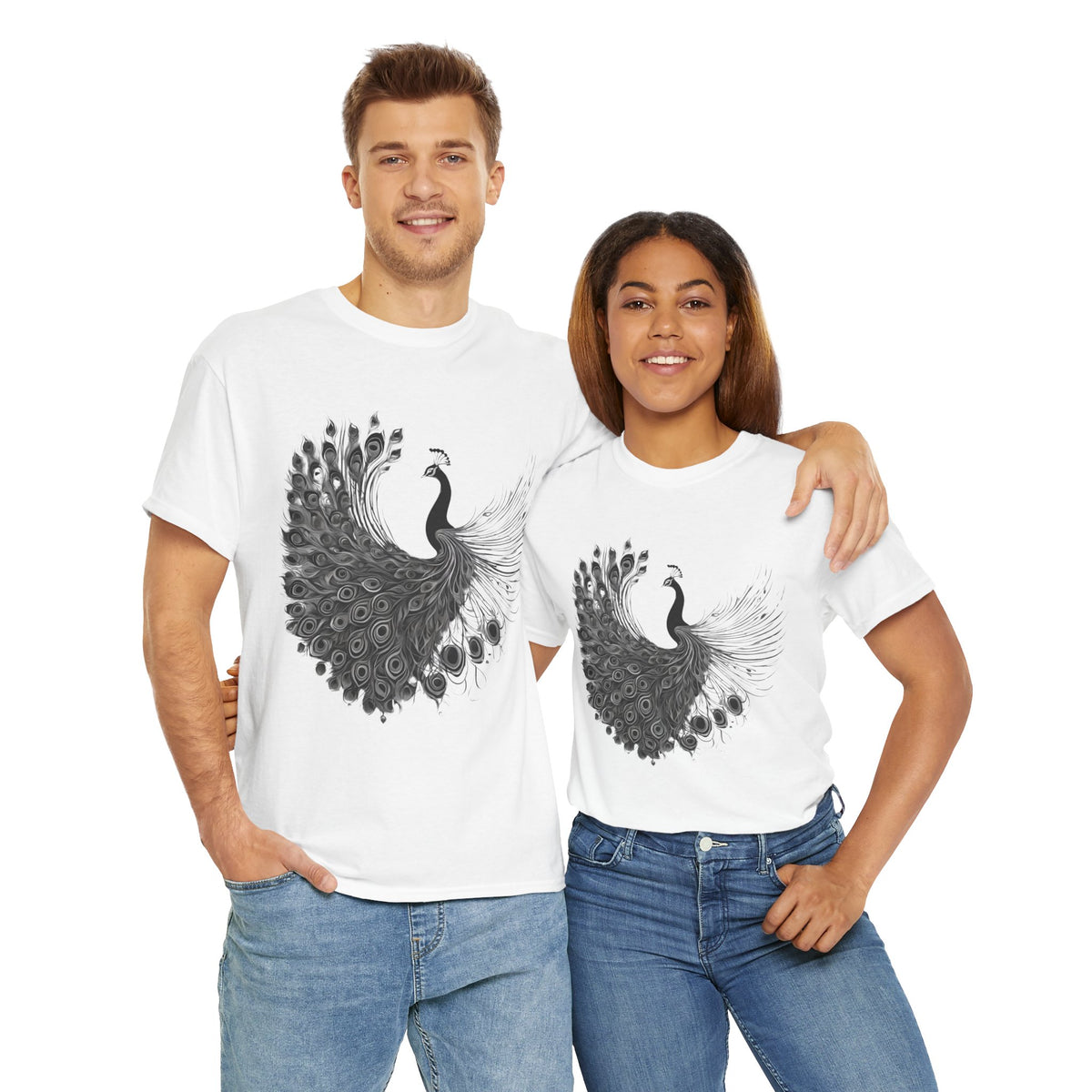 Peacock - Statement Graphic - Unisex Heavy Cotton Tee