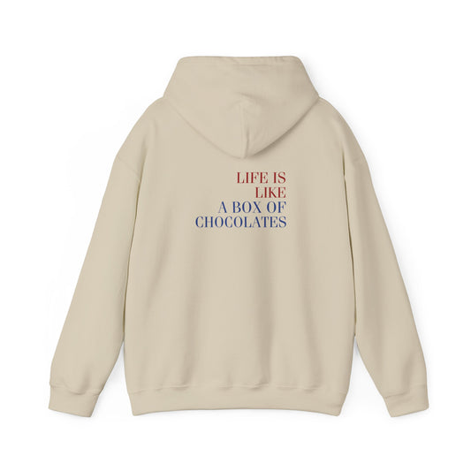Life is like a box of chocolates (Forest Gump) (printed on back) - Modern Vibes - Unisex Heavy Blend™ Hooded Sweatshirt