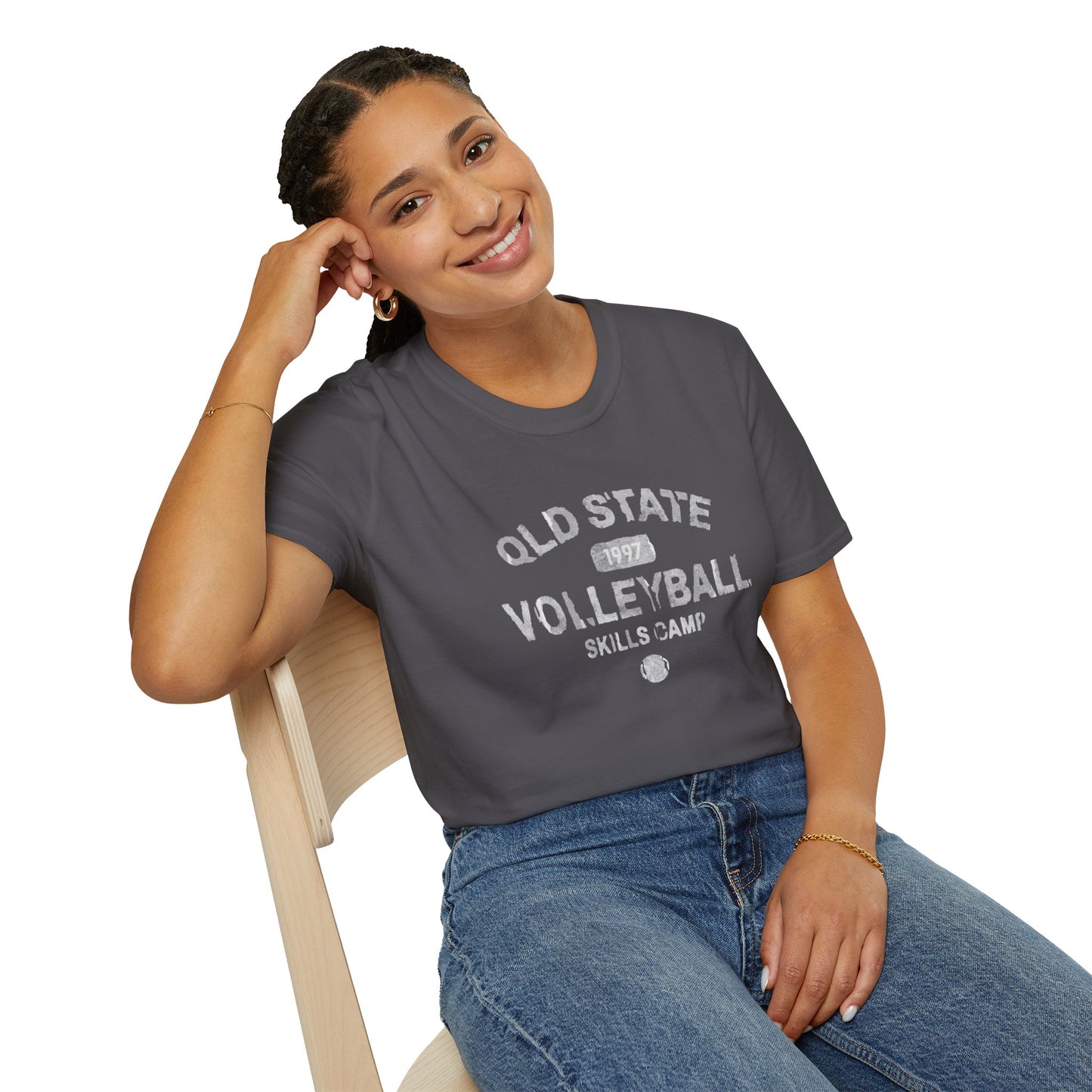 State Volleyball (vintage) - Unisex Softstyle T-Shirt