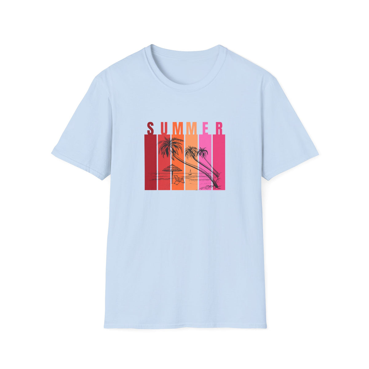 Summer (red bars) - Unisex Softstyle T-Shirt