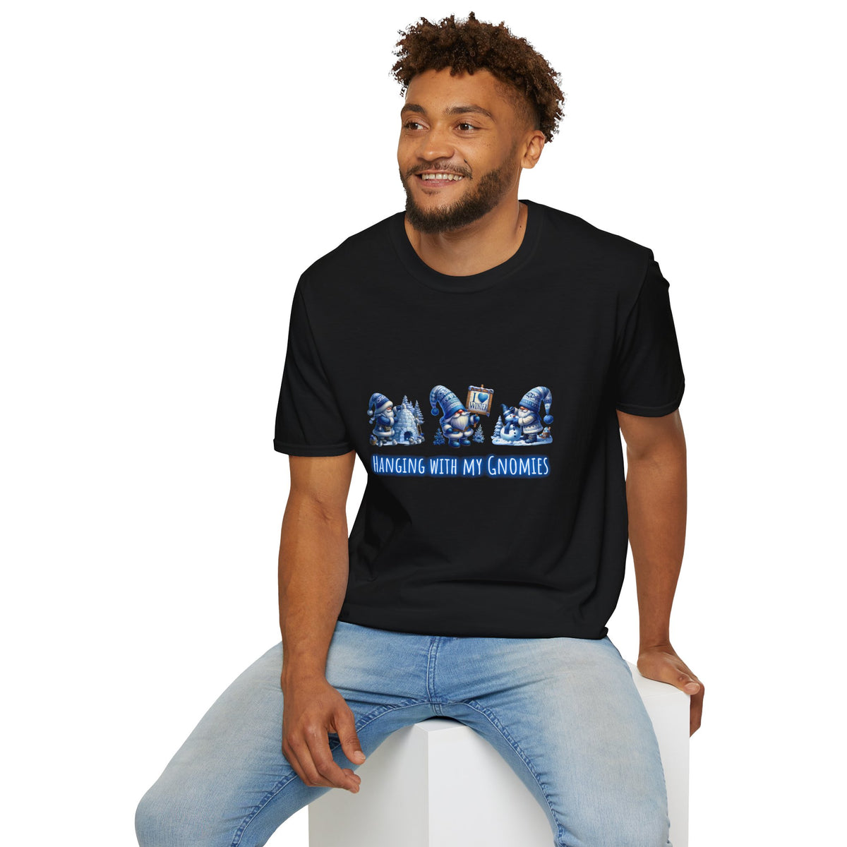 Hanging with my Gnomies - Christmas- Unisex Softstyle T-Shirt