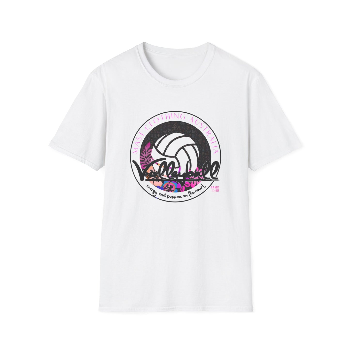 Volleyball graphic (pink) - Unisex Softstyle T-Shirt