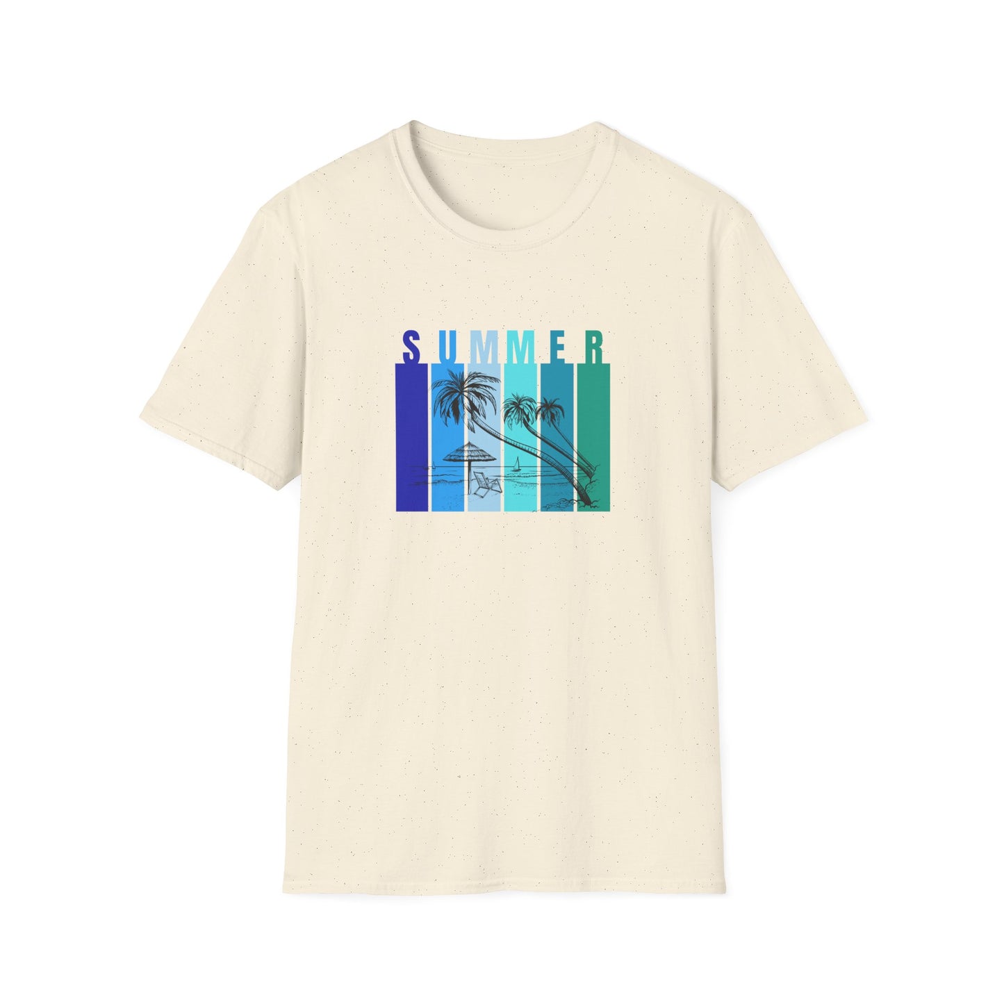 Summer (blue bars) - Unisex Softstyle T-Shirt