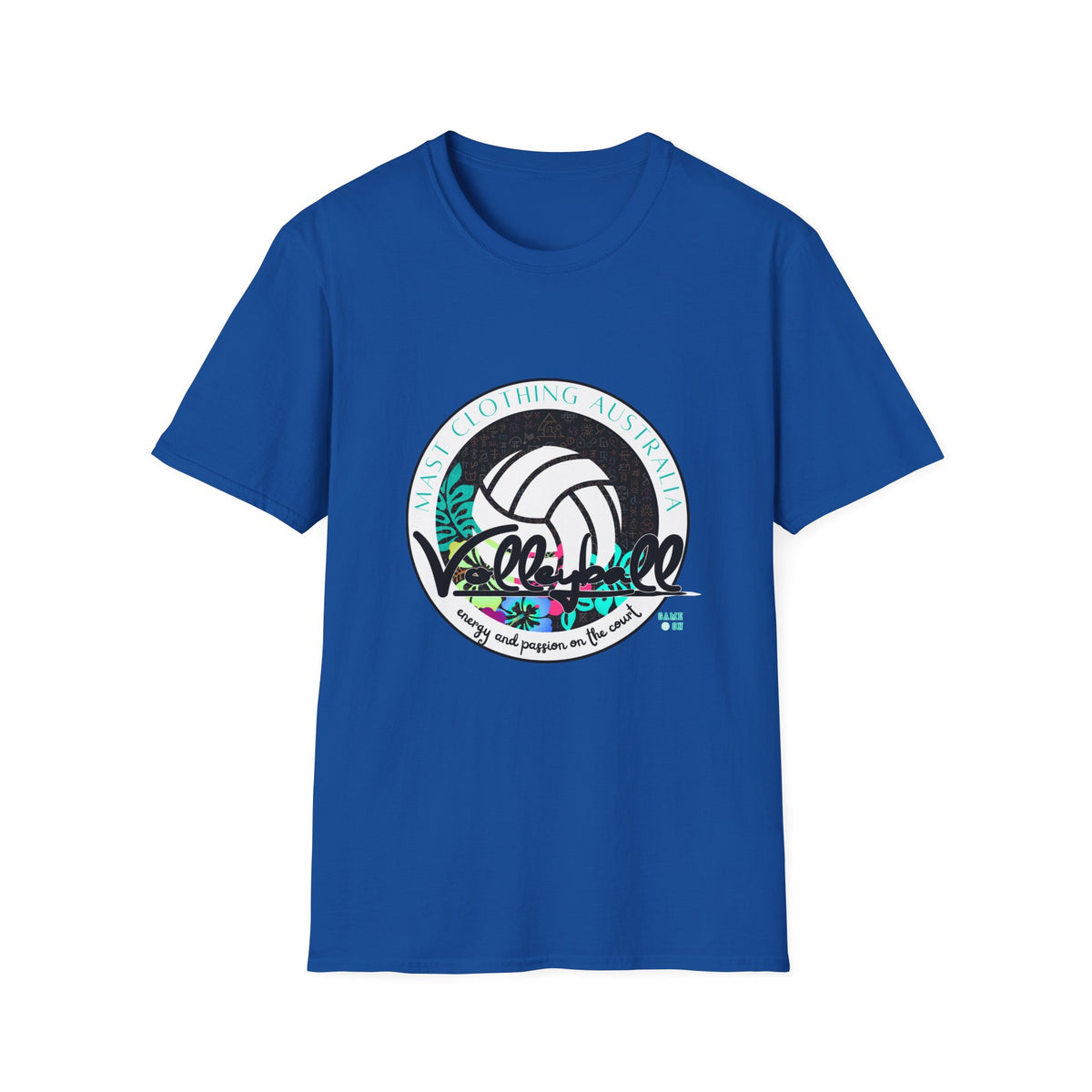Volleyball graphic (teal) - Unisex Softstyle T-Shirt