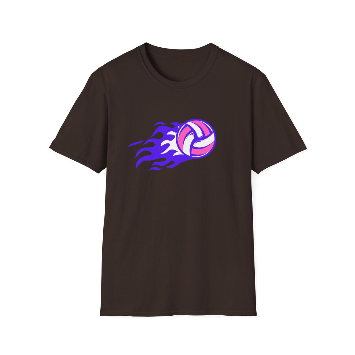 Volleyball Flame (purple) - Unisex Softstyle T-Shirt