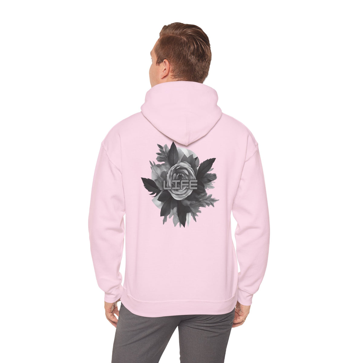 Life (printed on back) - Statement Graphic - Unisex Heavy Blend™ Hooded Sweatshirt