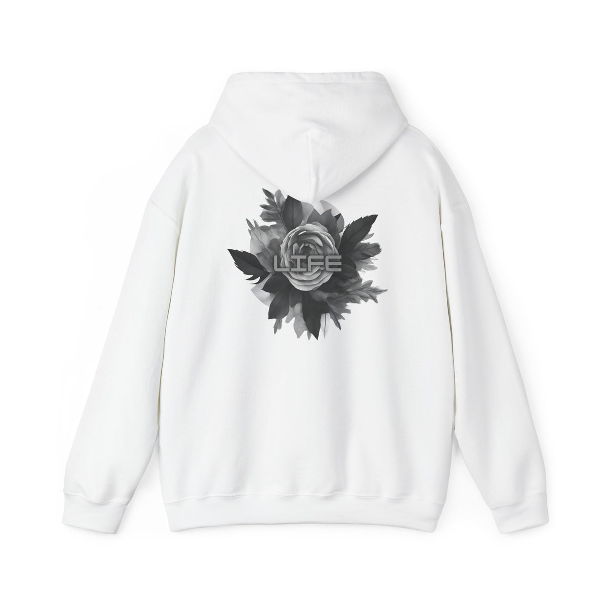 Life (printed on back) - Statement Graphic - Unisex Heavy Blend™ Hooded Sweatshirt