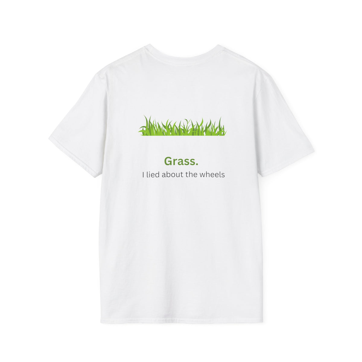 What's green and has wheels? - Funny - Unisex Softstyle T-Shirt