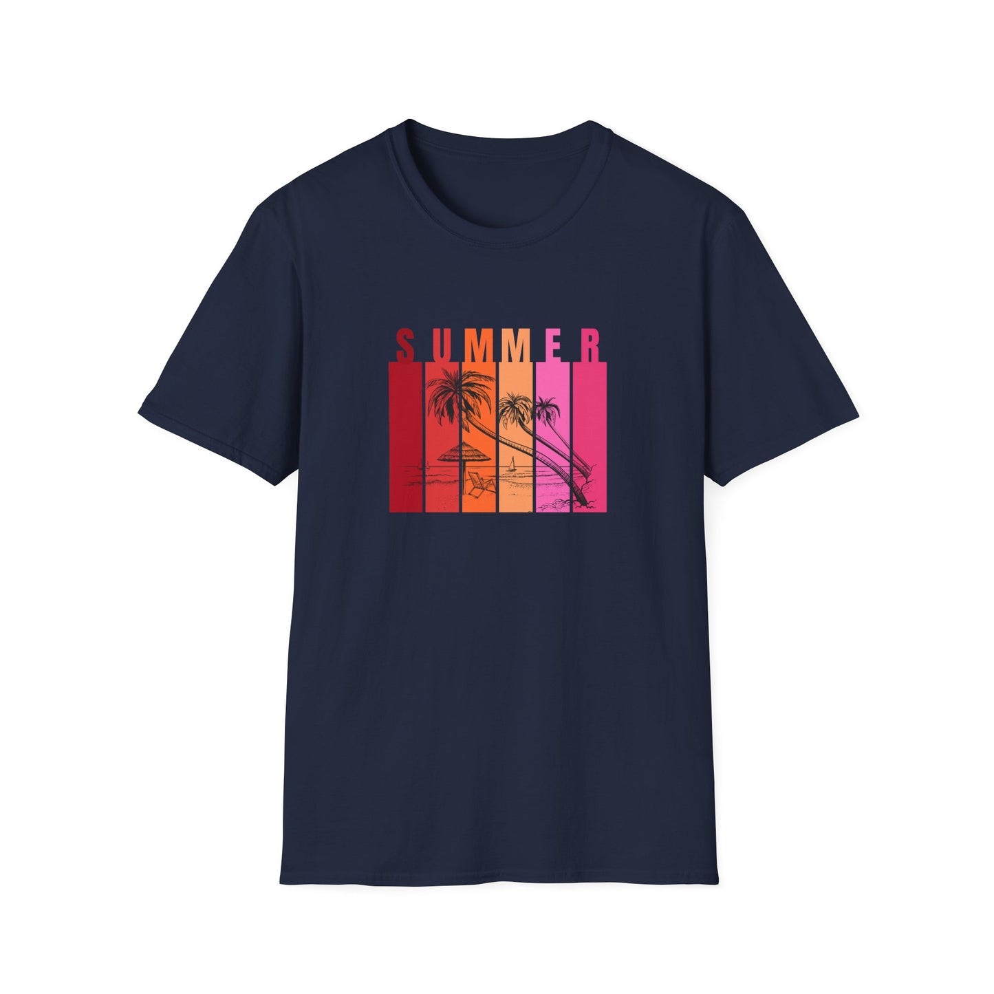 Summer (red bars) - Unisex Softstyle T-Shirt