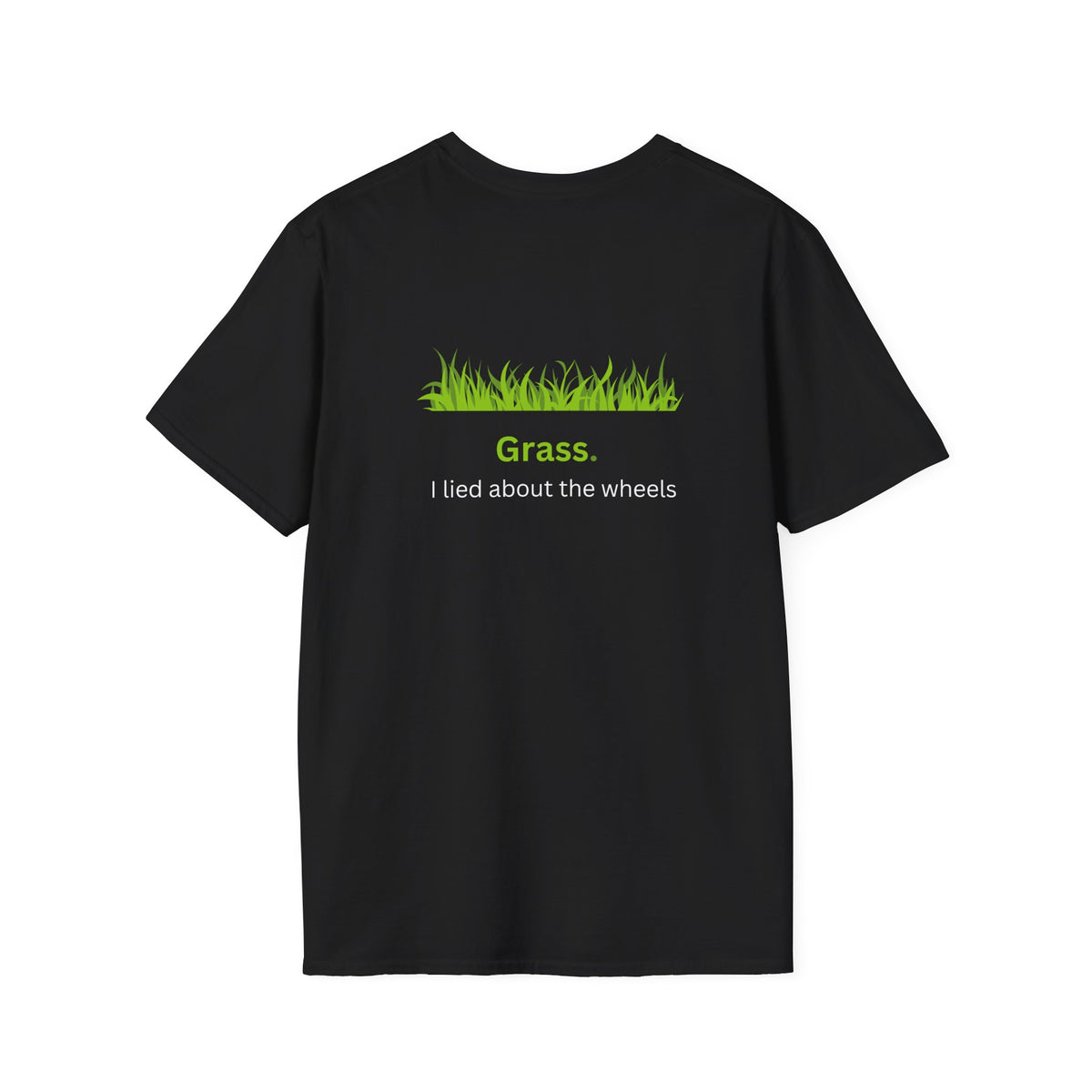 What's green and has wheels? - Funny - Unisex Softstyle T-Shirt