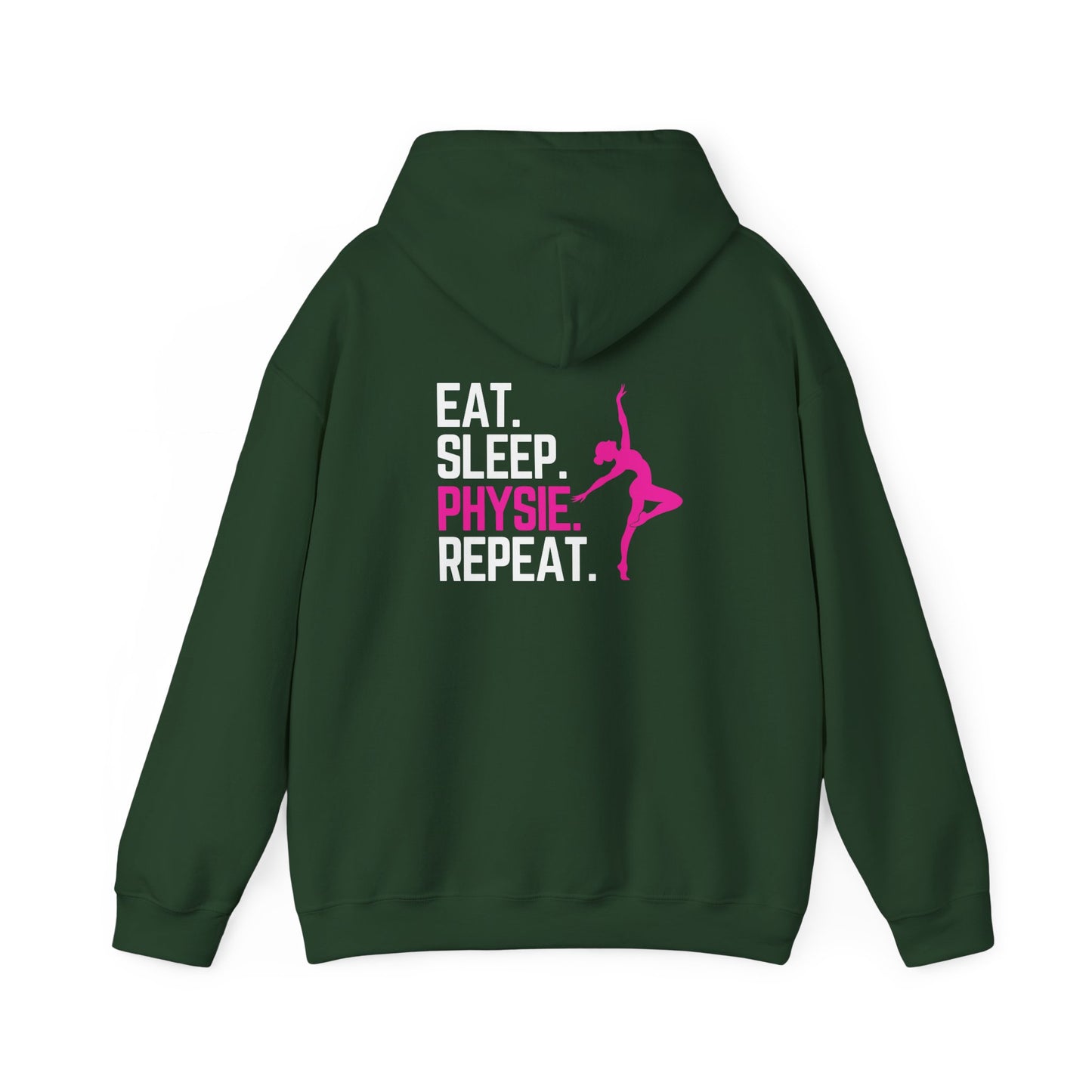 Eat Sleep Physie Repeat (printed on back) - Unisex Heavy Blend™ Hooded Sweatshirt