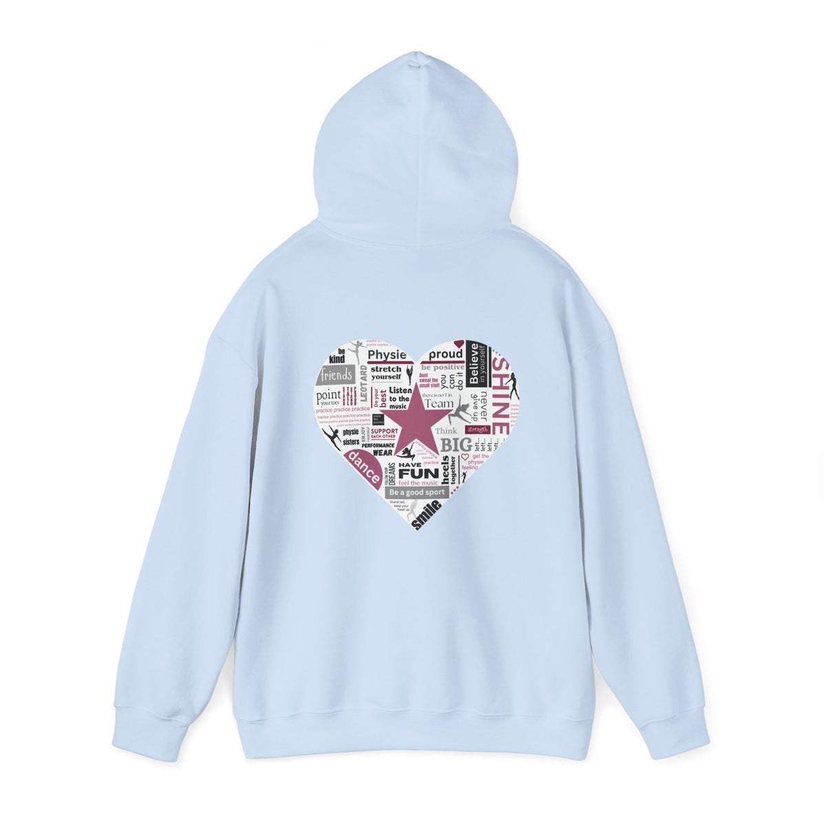 Physie heart (printed on back) - Dance/Gym - Unisex Heavy Blend™ Hooded Sweatshirt