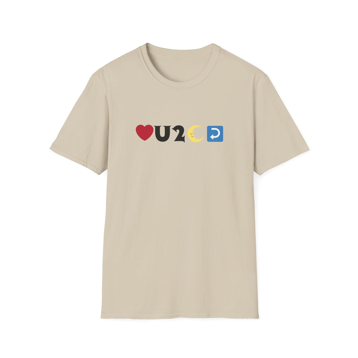 Love you to the moon and back emoji - Unisex Softstyle T-Shirt