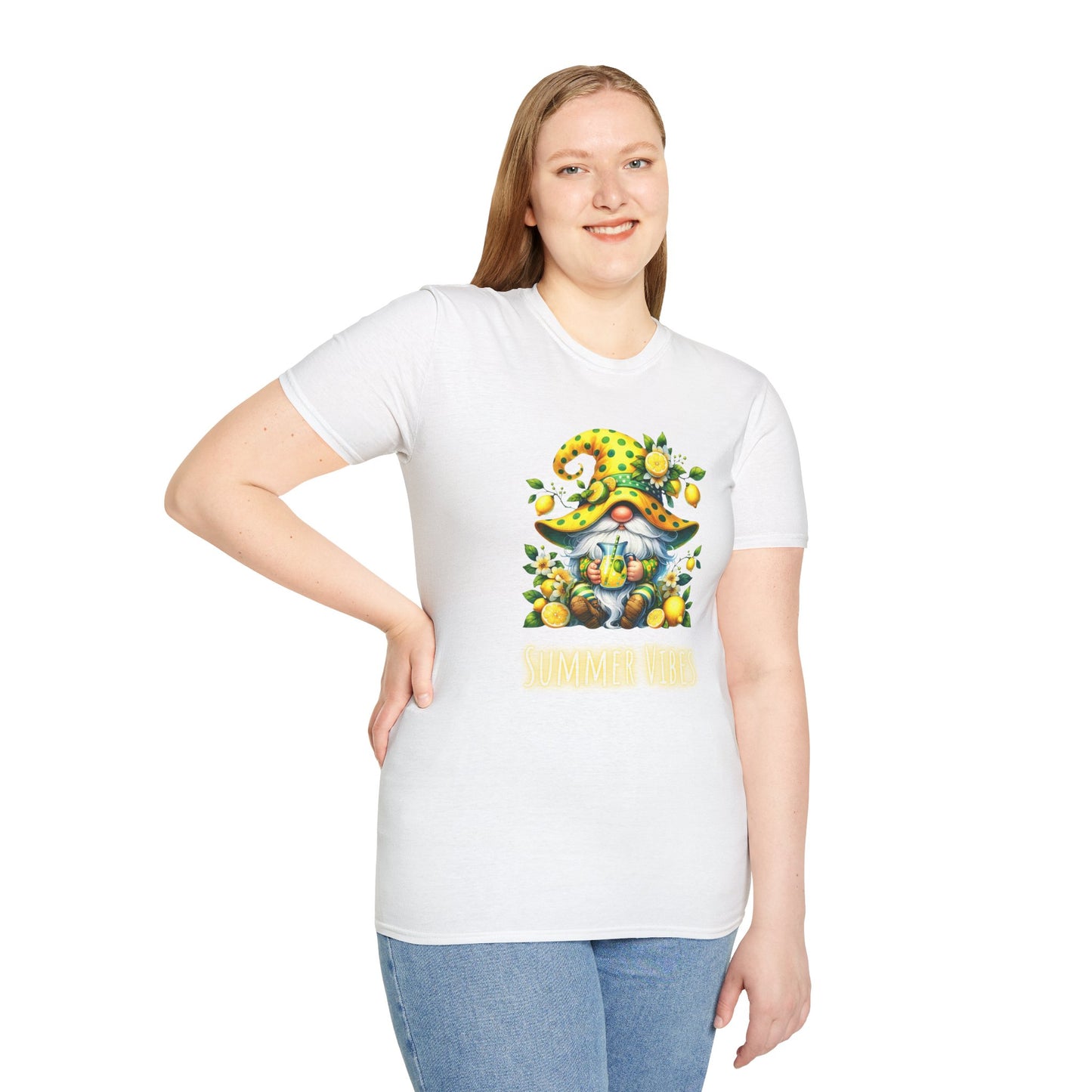 Summer Vibes Lemonade Gnome - Unisex Softstyle T-Shirt