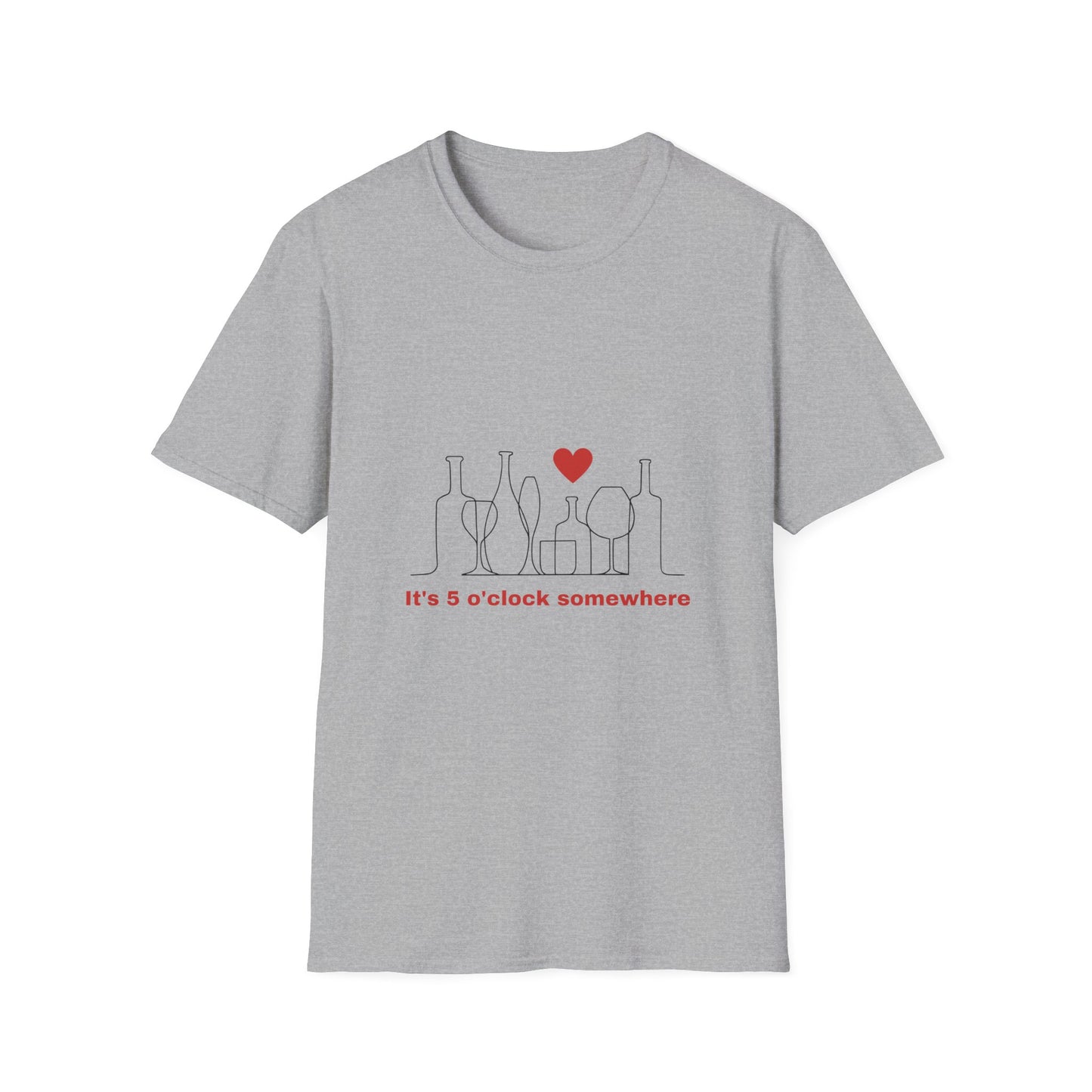 5 o'clock somewhere - Funny - Unisex Softstyle T-Shirt