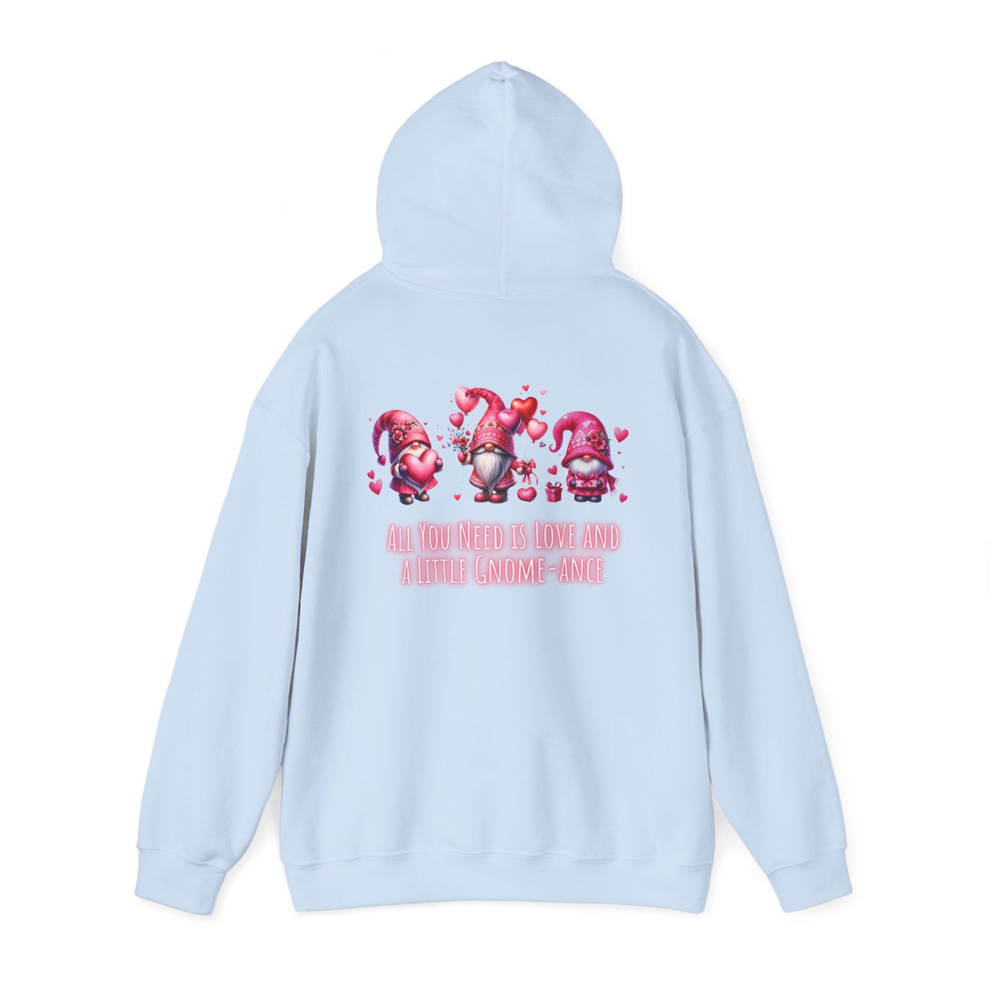 All you need is a little gnome-ance (printed on back) - Gnomes - Unisex Heavy Blend™ Hooded Sweatshirt