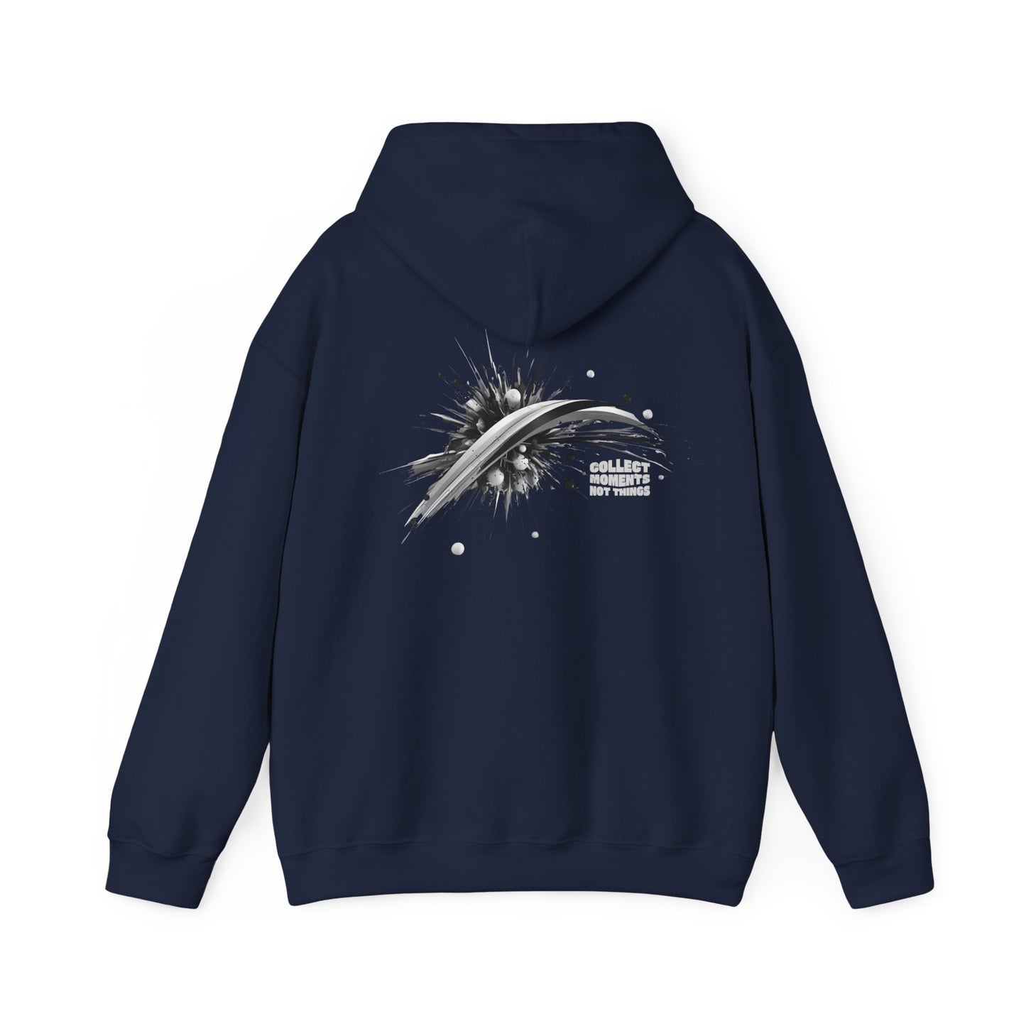 Collect moments not things Splash (printed on back) - Modern Vibes - Unisex Heavy Blend™ Hooded Sweatshirt