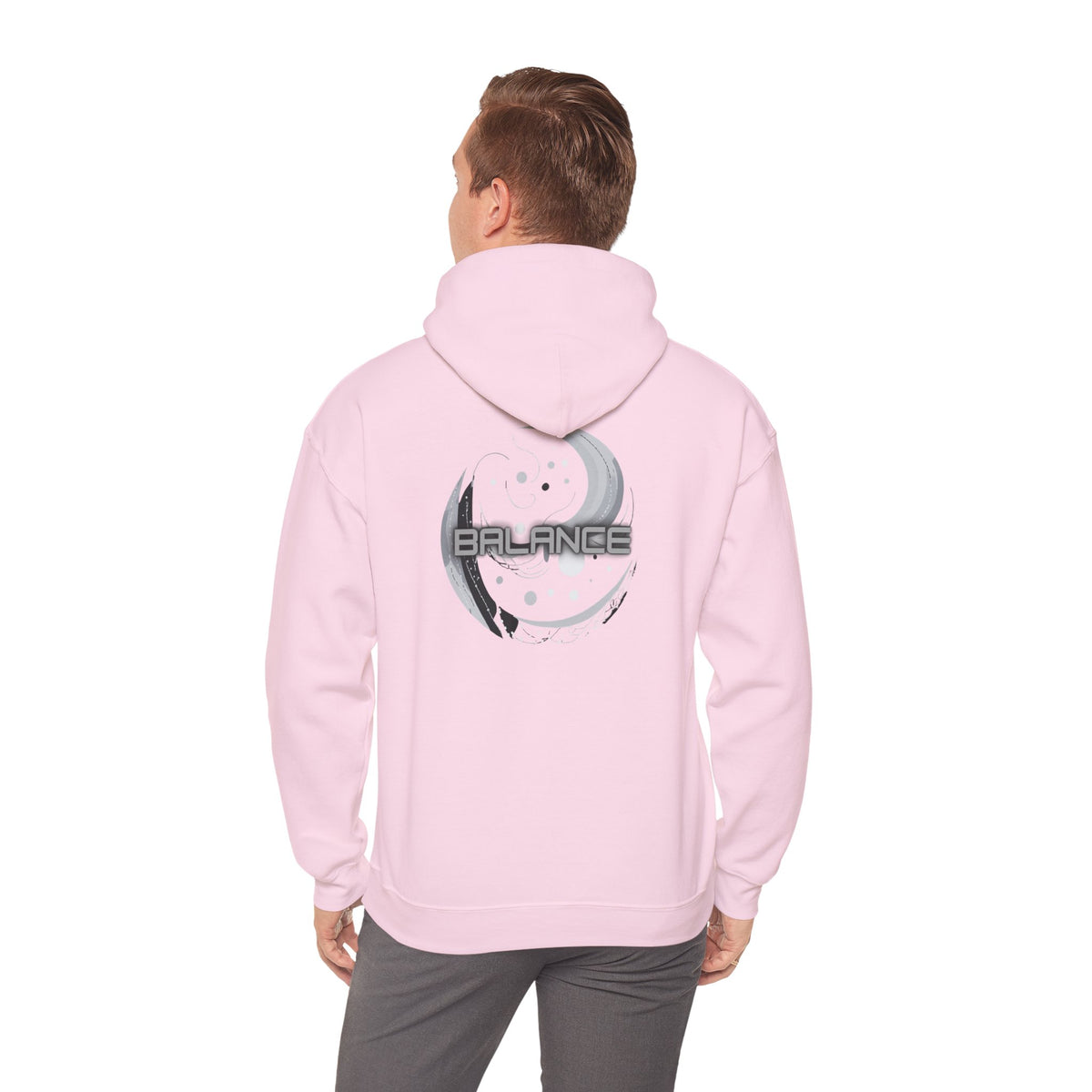 Balance (printed on back) - Statement Graphic - Unisex Heavy Blend™ Hooded Sweatshirt