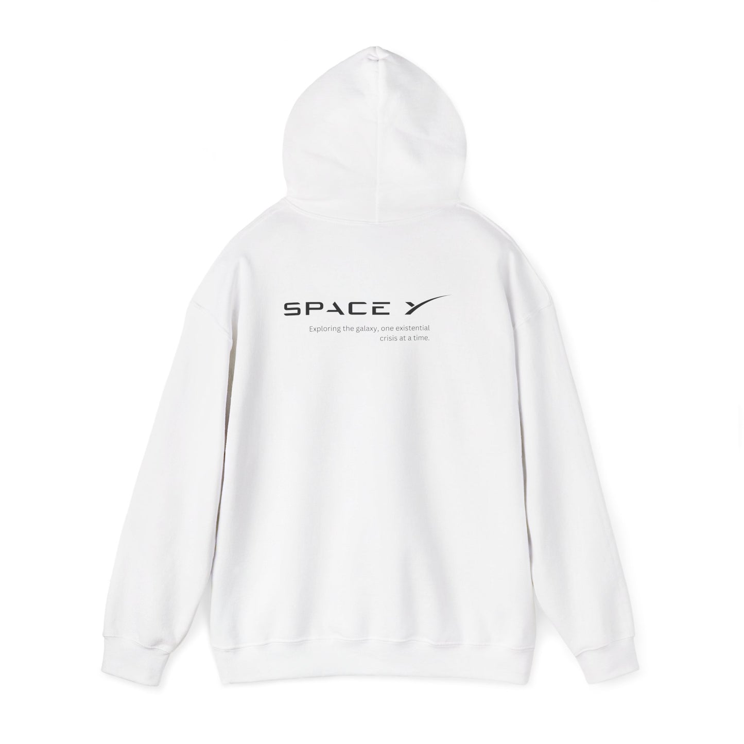 Space Y - exploring the galaxy one existential crisis at a time (printed on back) - Modern Vibes - Unisex Heavy Blend™ Hooded Sweatshirt