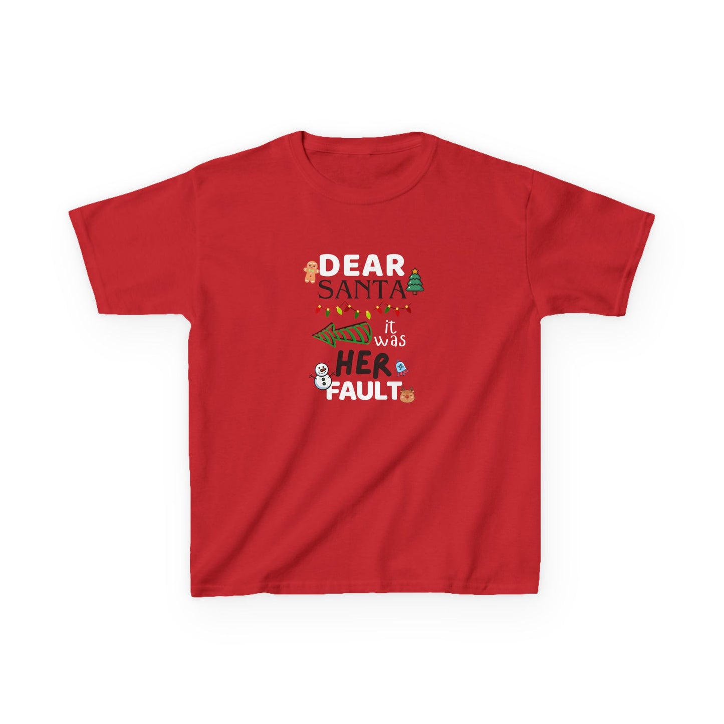 Dear Santa, it was Her Fault - Youth/Kids Heavy Cotton Tee